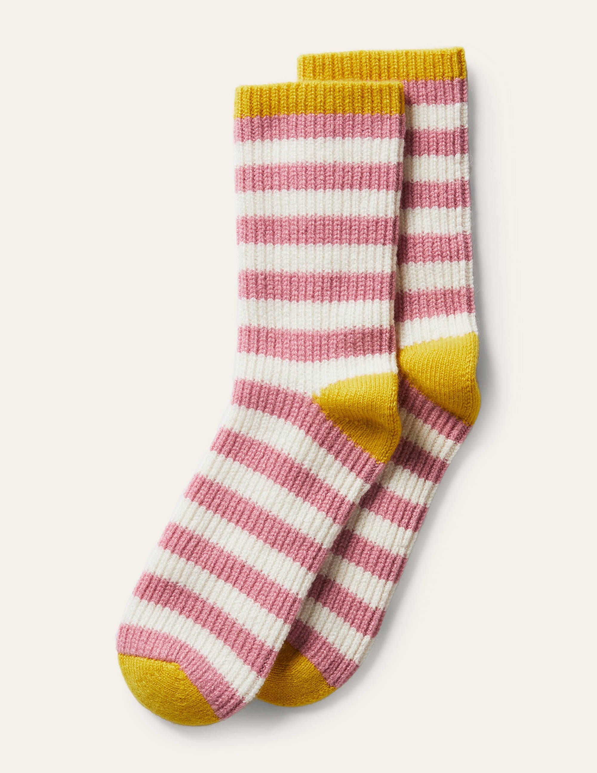 Chaussettes d'intérieur en cachemire-Milkshake/ivoire/guêpe - Image 1
