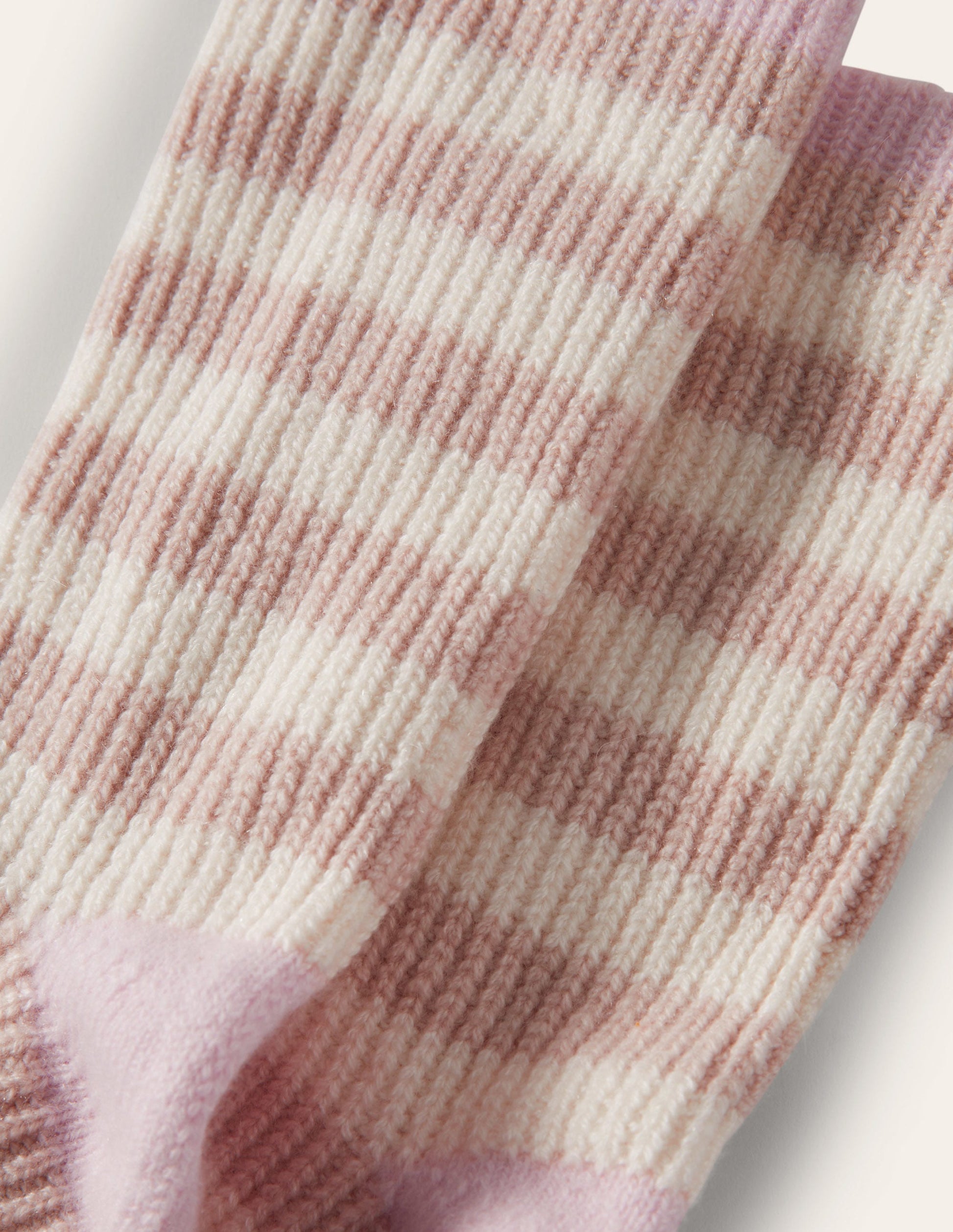 Bettsocken aus Kaschmir-Grau-Braun/Naturweiß/Milchshake-3