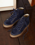Baskets montantes Emma en velours-Bleu marine