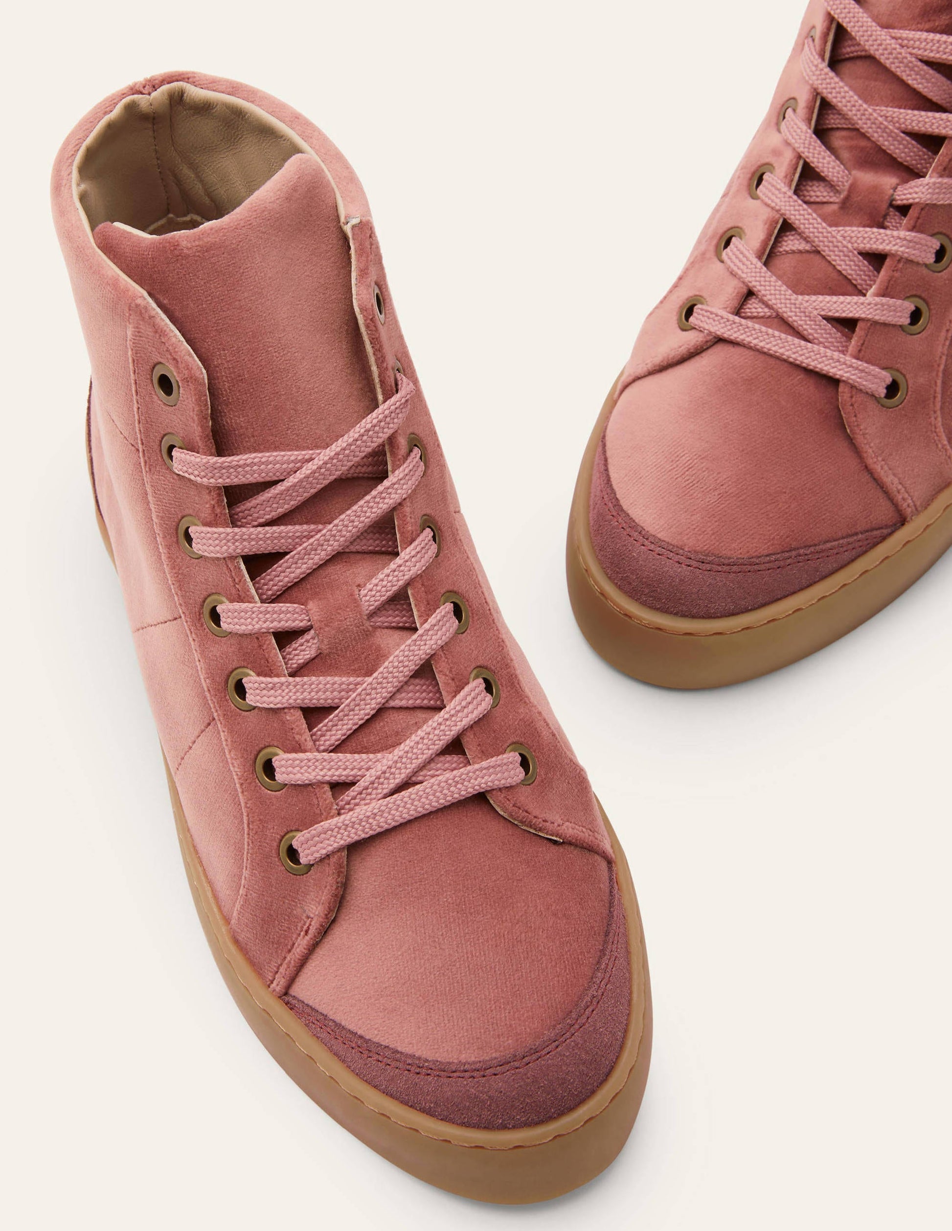 Emma Knöchelhohe Turnschuhe aus Samt-Graurosa-3