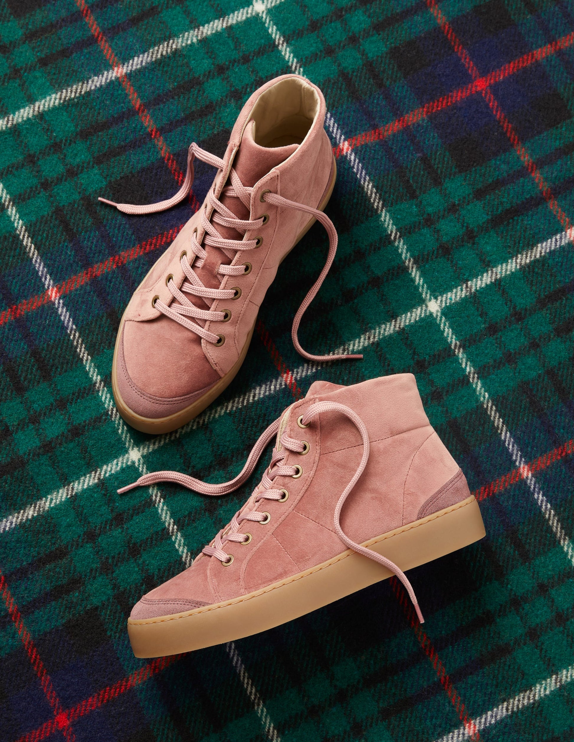 Emma Knöchelhohe Turnschuhe aus Samt-Graurosa-5