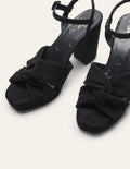Chaussures compensées avec devant torsadé-Noir