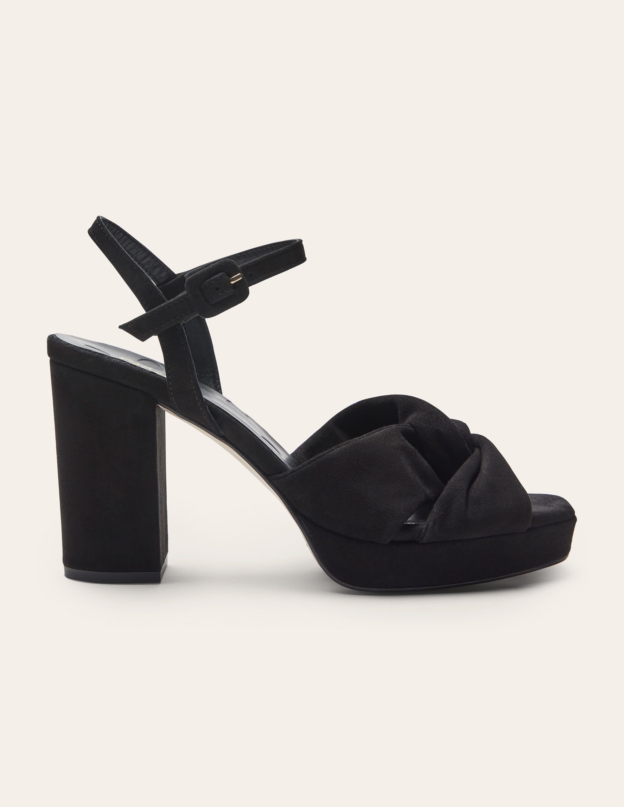 Chaussures compensées avec devant torsadé-Noir - Image 2