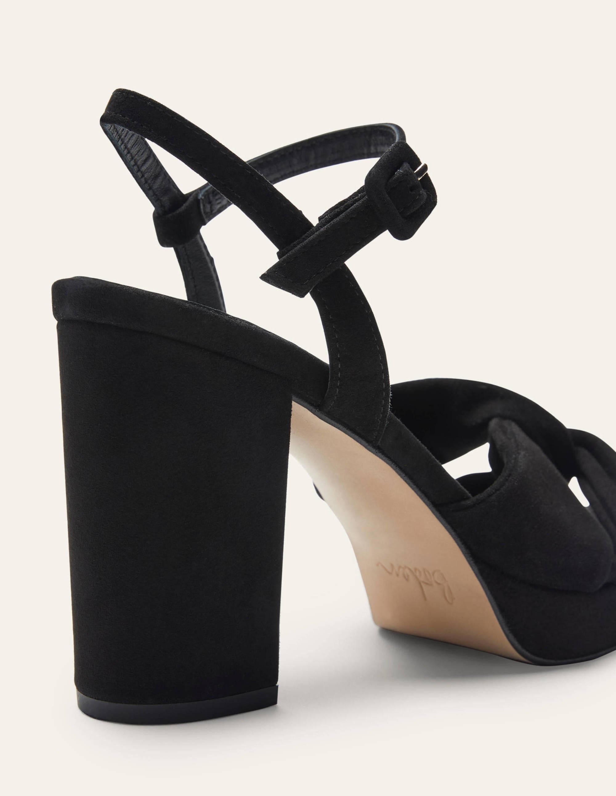 Chaussures compensées avec devant torsadé-Noir - Image 3