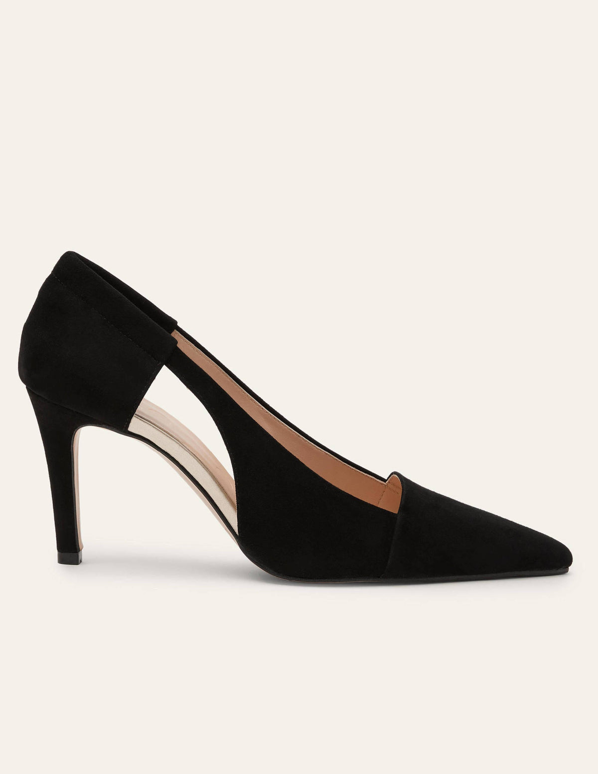 Pumps aus Veloursleder mit Cut-Out-Details-Schwarz-2
