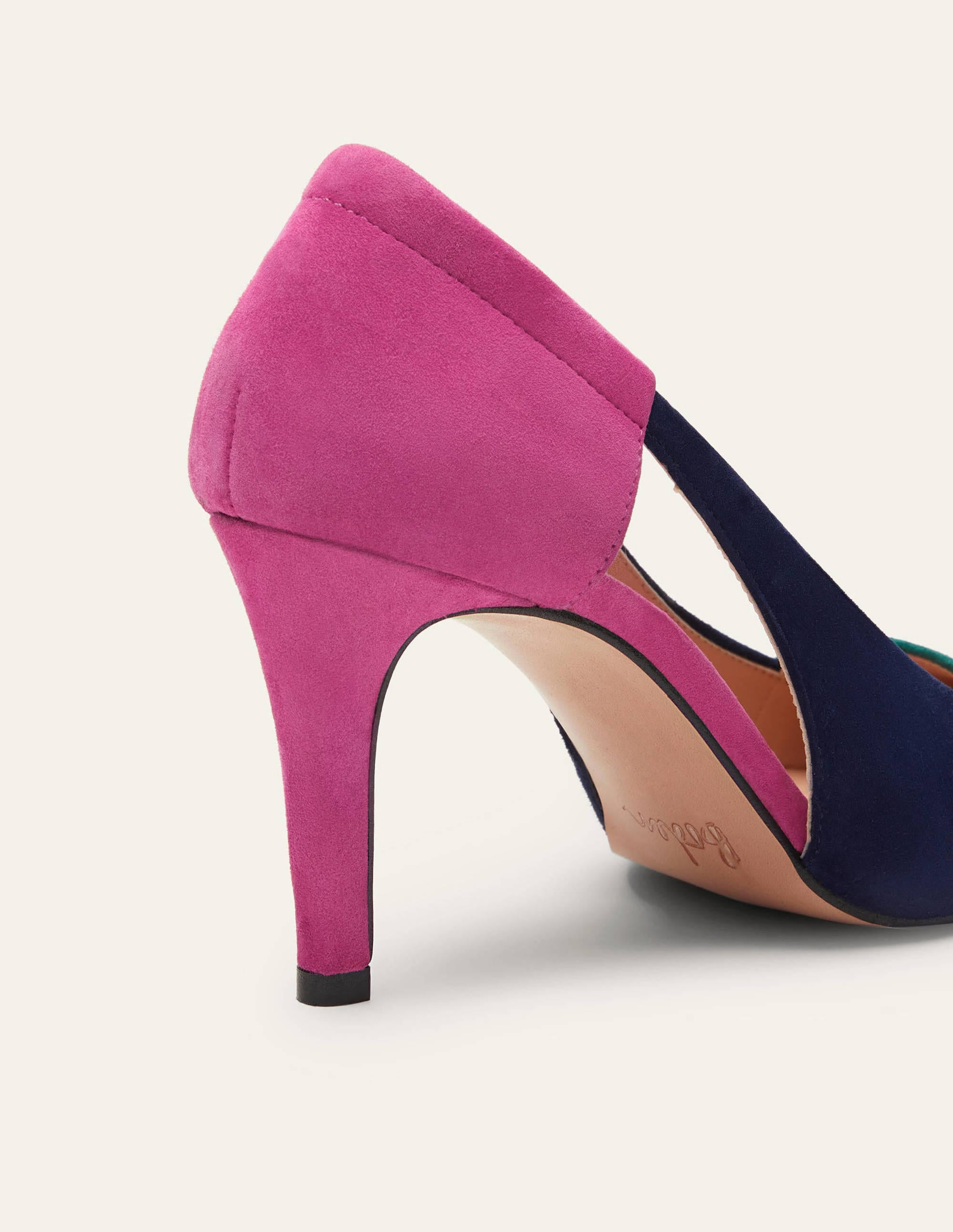 Pumps aus Veloursleder mit Cut-Out-Details-Waldgrün/Navy/Knalliges Stiefmütterchen - Image 2