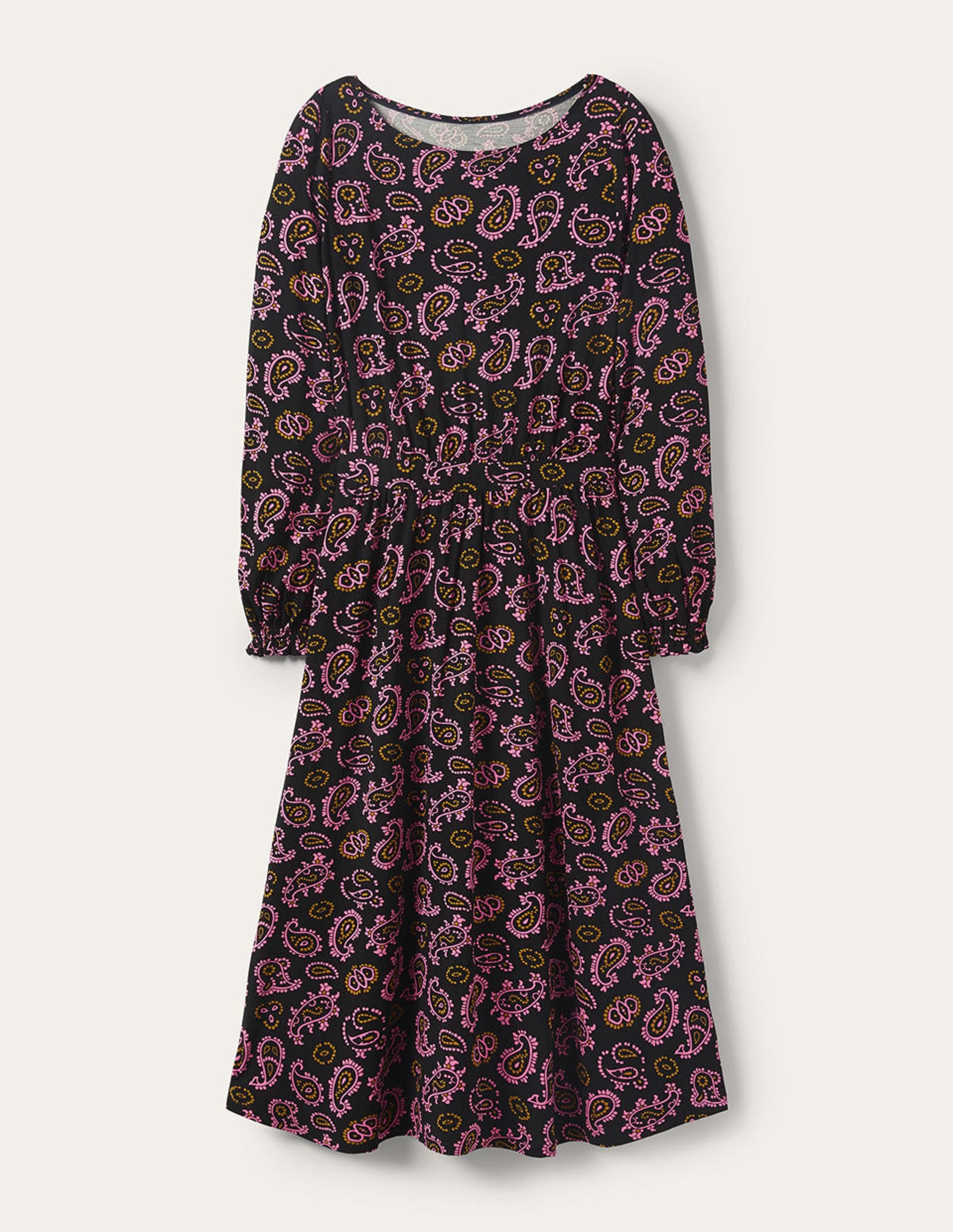 Evelyn Jersey Midi Dress-Azalea, Intricate Paisley - Image 5