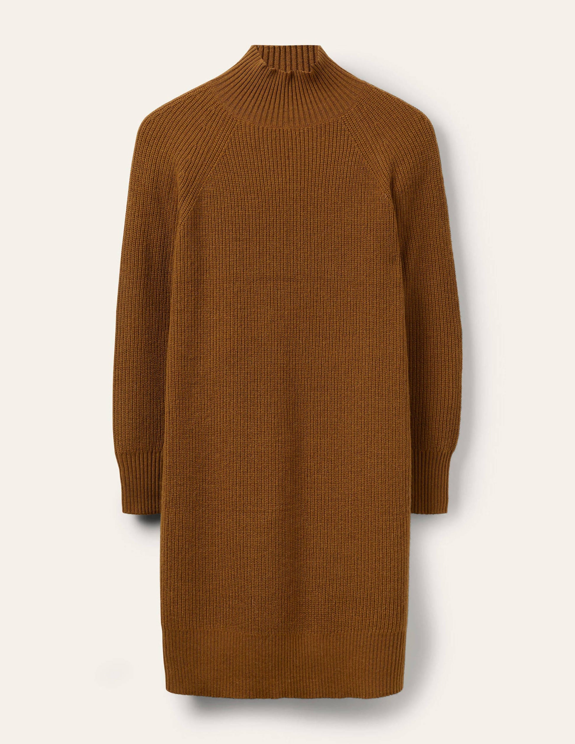 Strickkleid mit hohem Kragen-Altes Moosgrün-7
