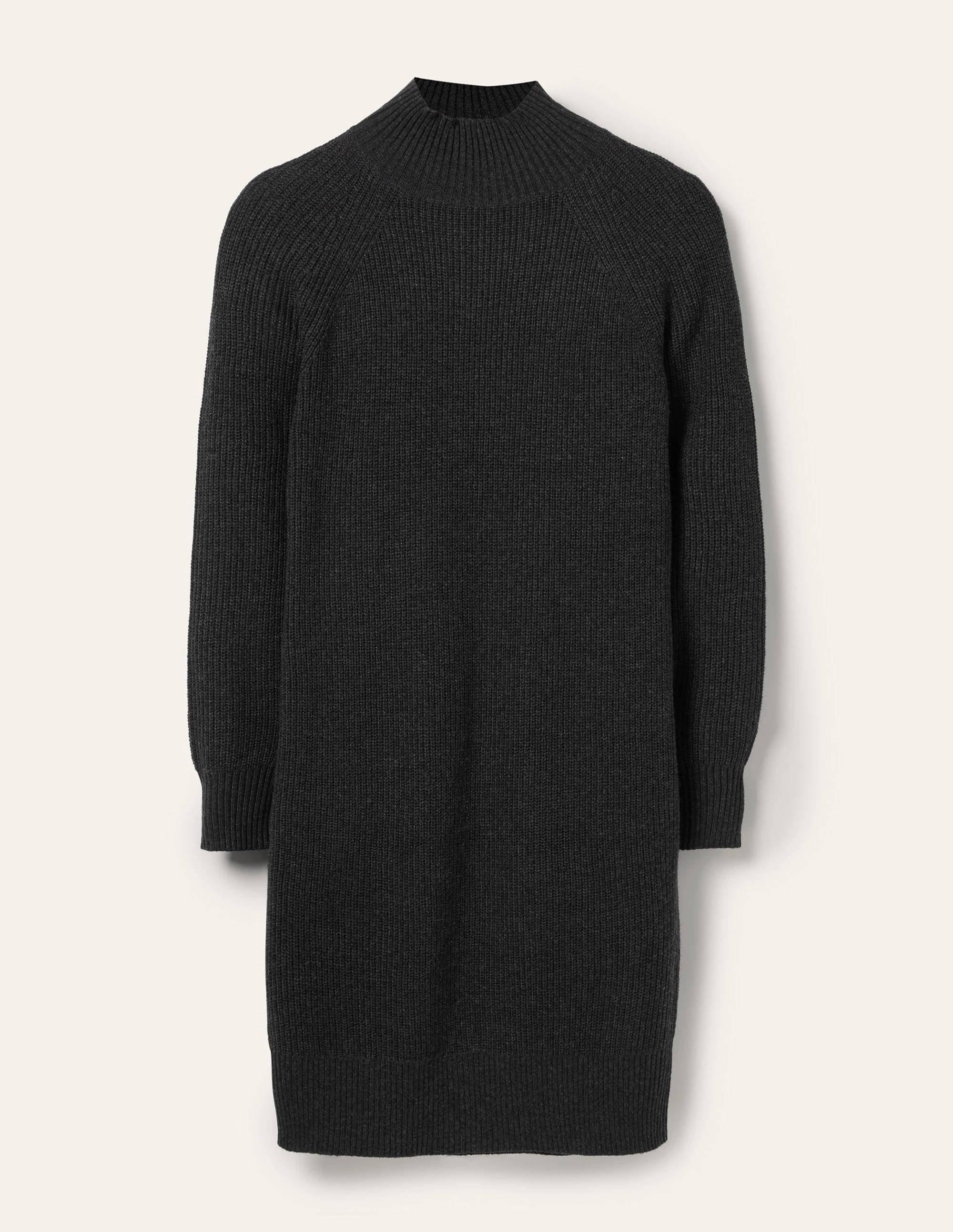 Robe à col montant en maille-Anthracite chiné - Image 5