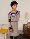Robe Millie en maille motif jacquard-Vison chiné