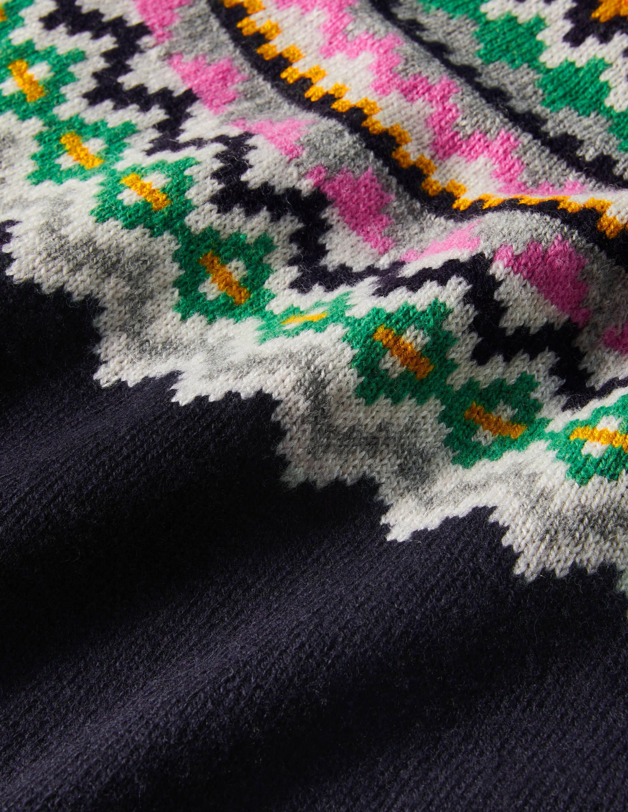 Robe Millie en maille motif jacquard-Bleu marine - Image 7