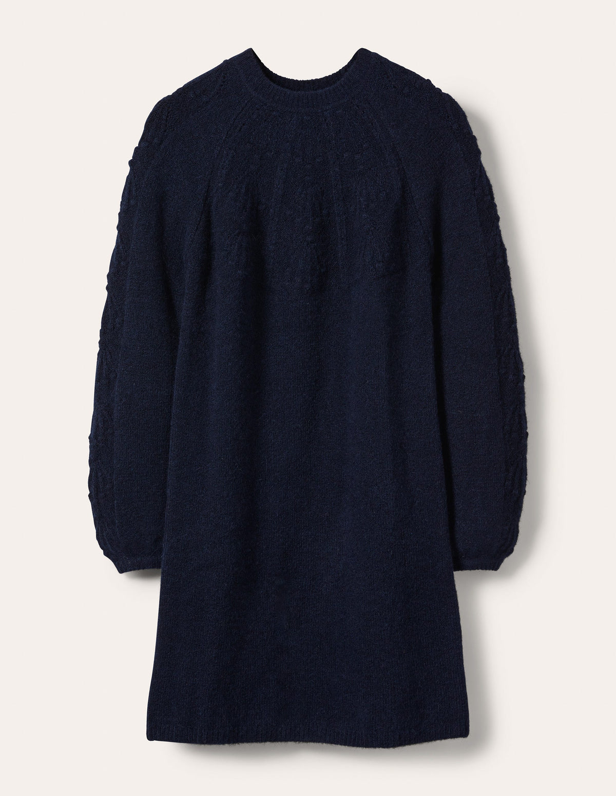 Strickkleid mit Zopfmuster-Marineblau - Image 6