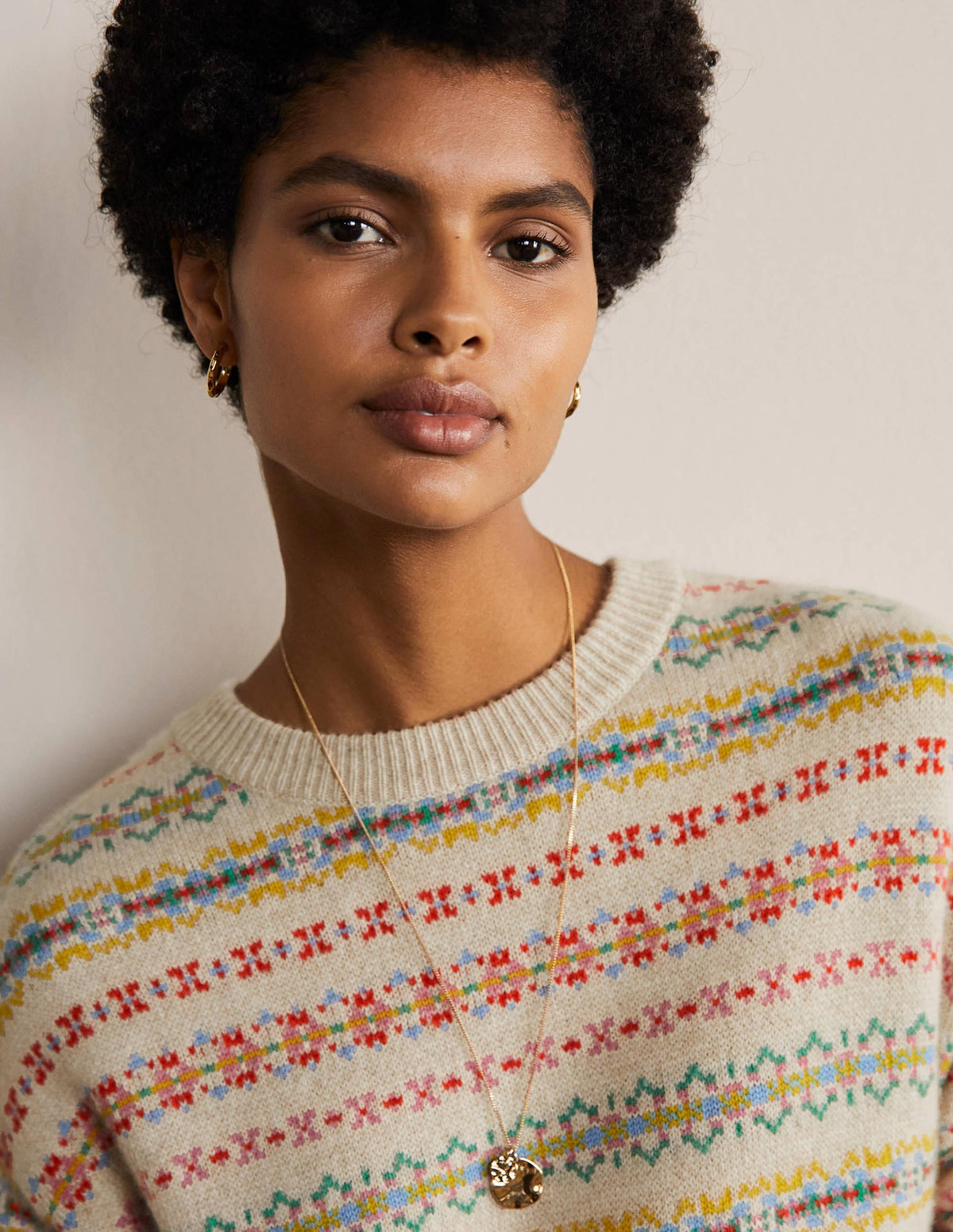 Fair-Isle-Kleid aus Kaschmir-Hellbeige Melange - Image 2
