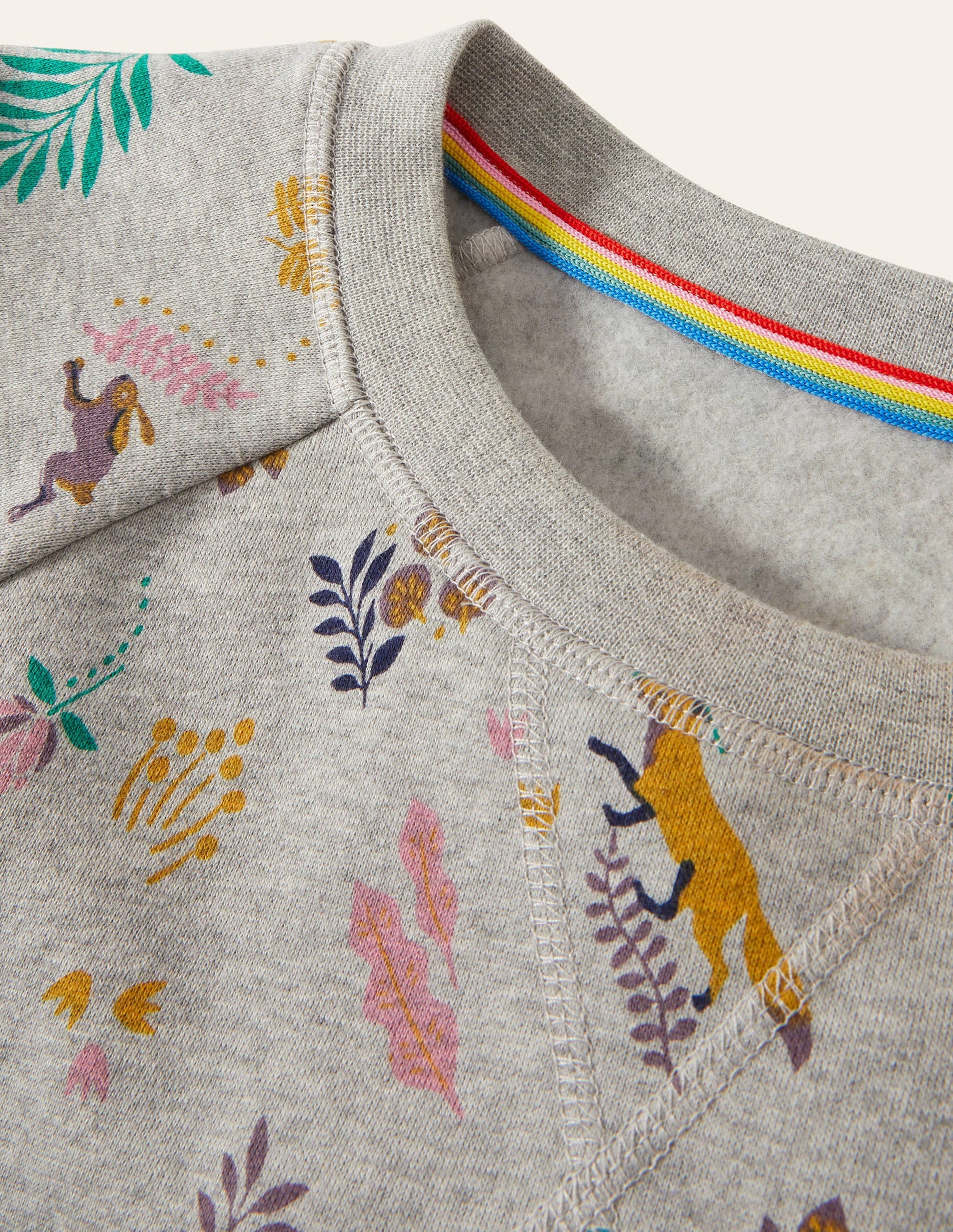 Gemustertes Sweatshirt aus Baumwolle-Grau Meliert, Fuchs/Wald - Image 4