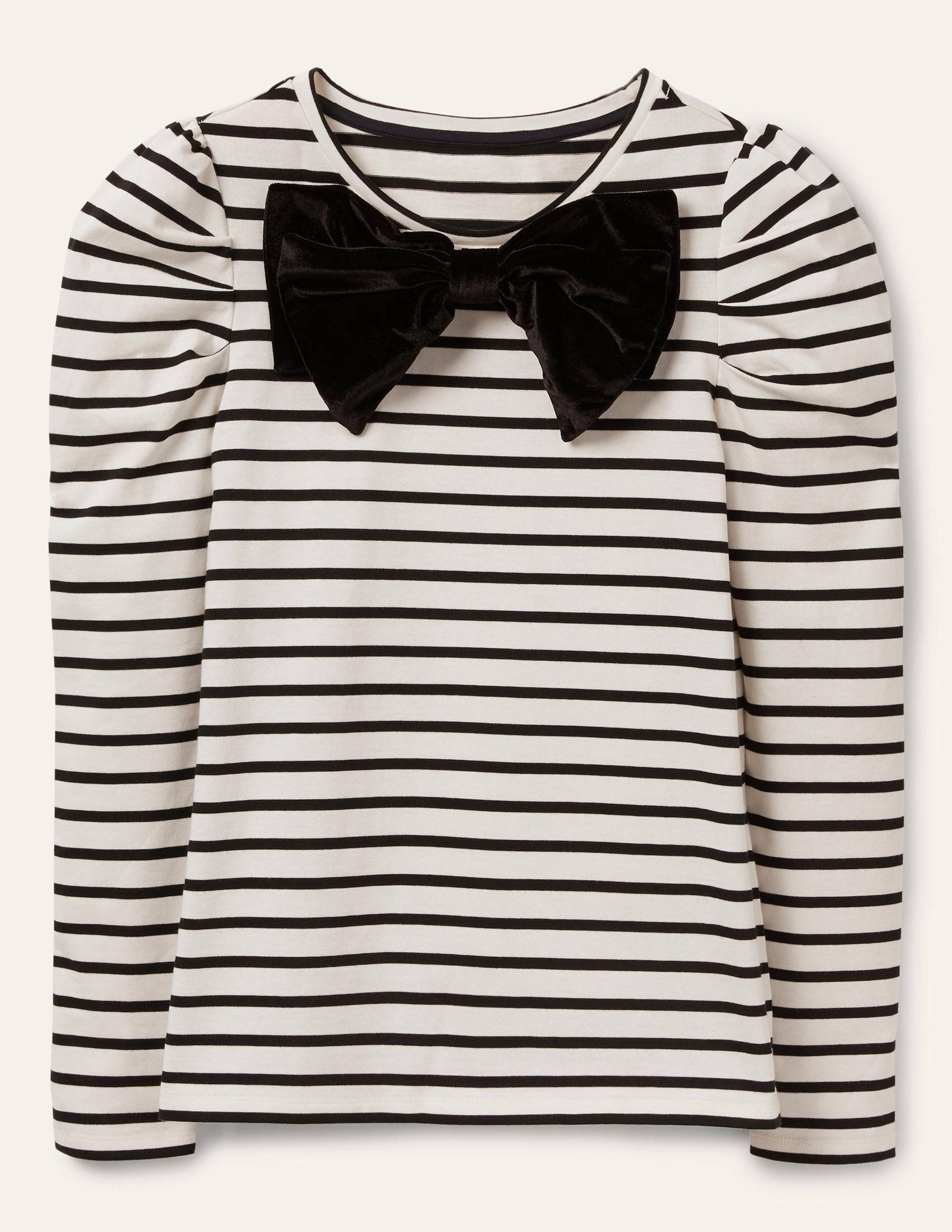 Imogen Bretonshirt-Naturweiß/Schwarz, Schleife - Image 6