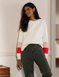 Jasmine Sweatshirt-Naturweiß/Teddy, Blockfarben