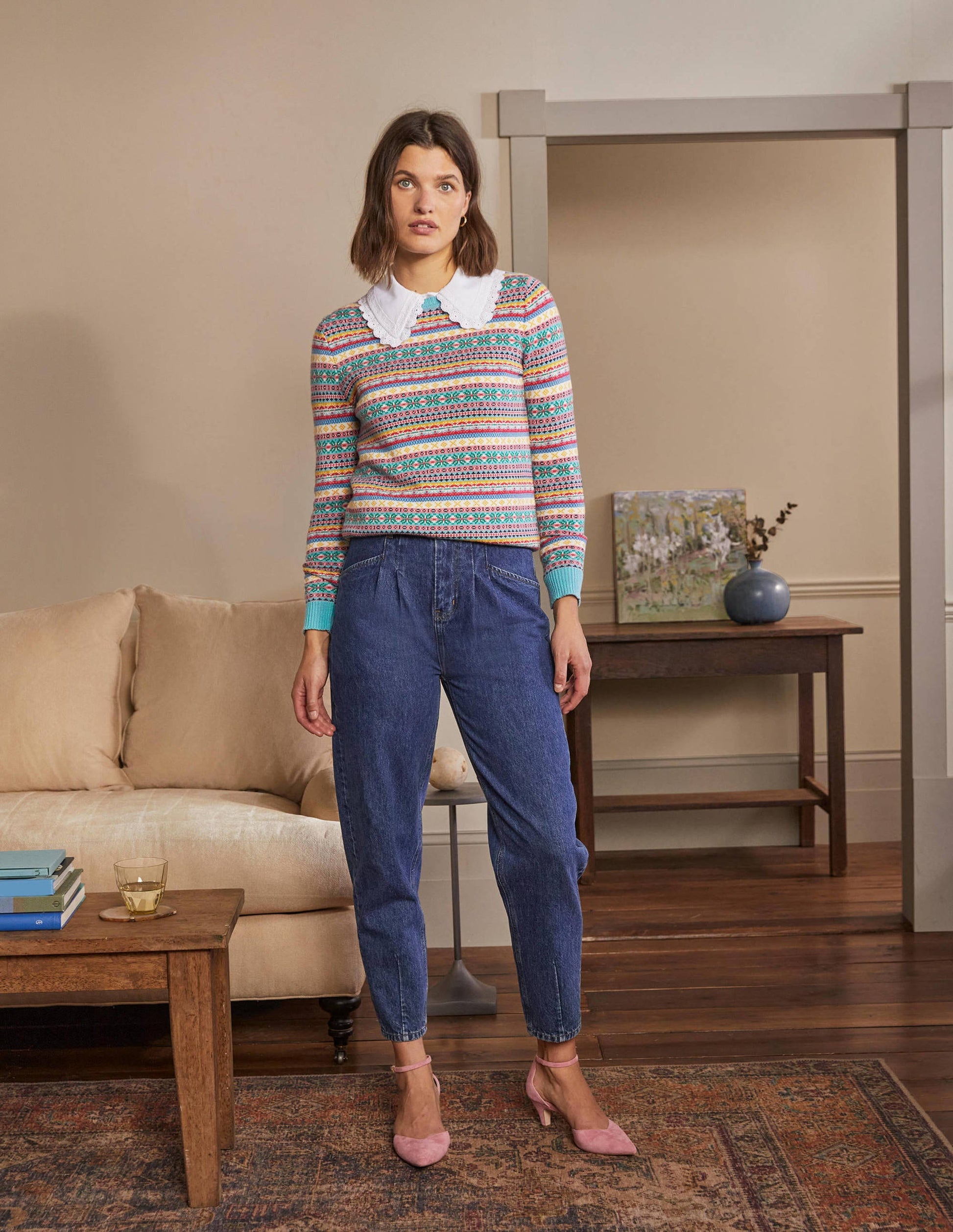 Fair-Isle-Pullover-Bunt, Traditionelles Muster-4