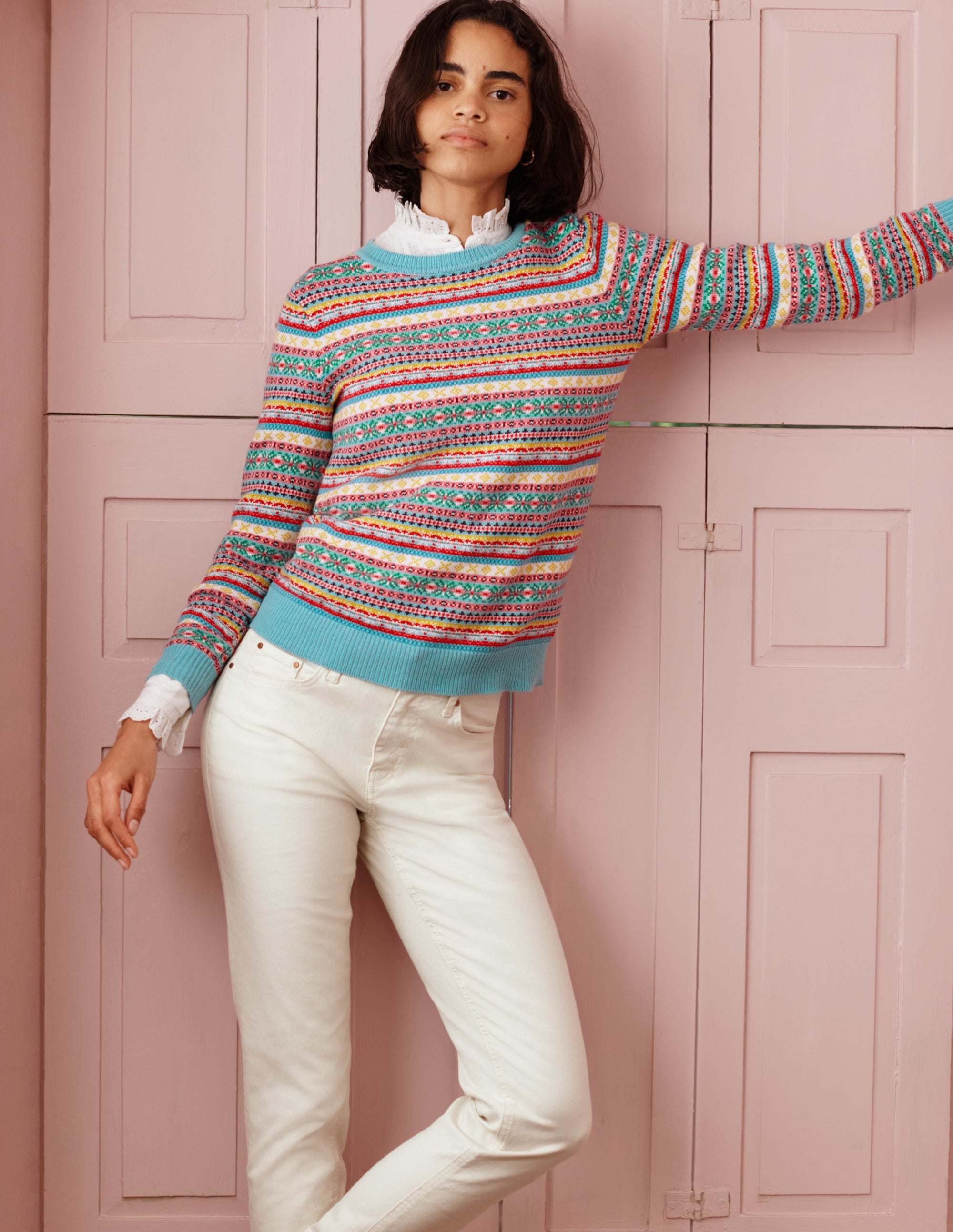Fair-Isle-Pullover-Bunt, Traditionelles Muster - Image 5