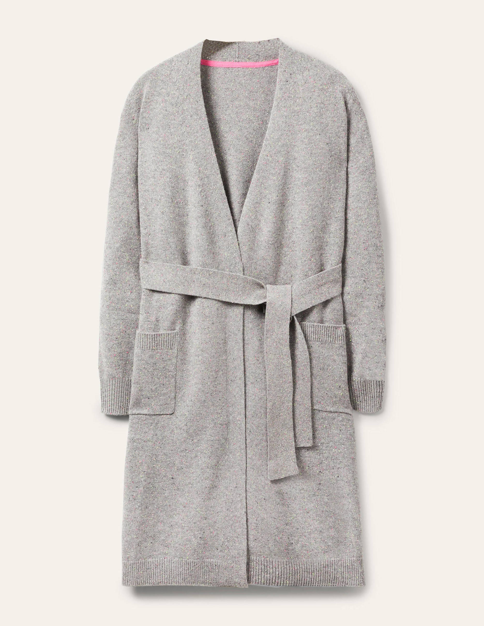 Robe de chambre Wilton en cachemire-Gris moyen chiné, Neps multi - Image 5