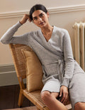 Robe de chambre Wilton en cachemire-Gris moyen chiné, Neps multi