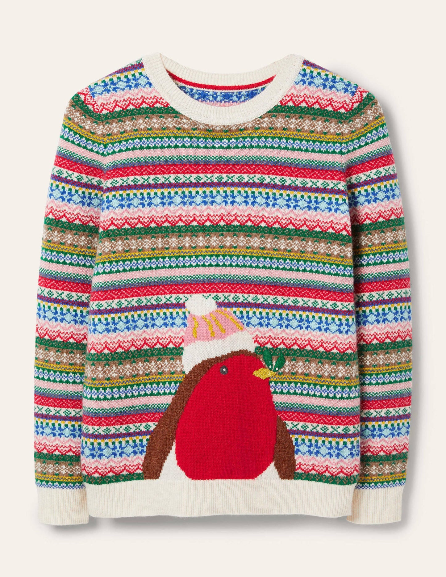 Weihnachtlicher Pullover-Bunt, Fair-Isle-Muster