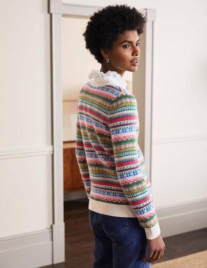 Pull de Noël-Motif jacquard multi