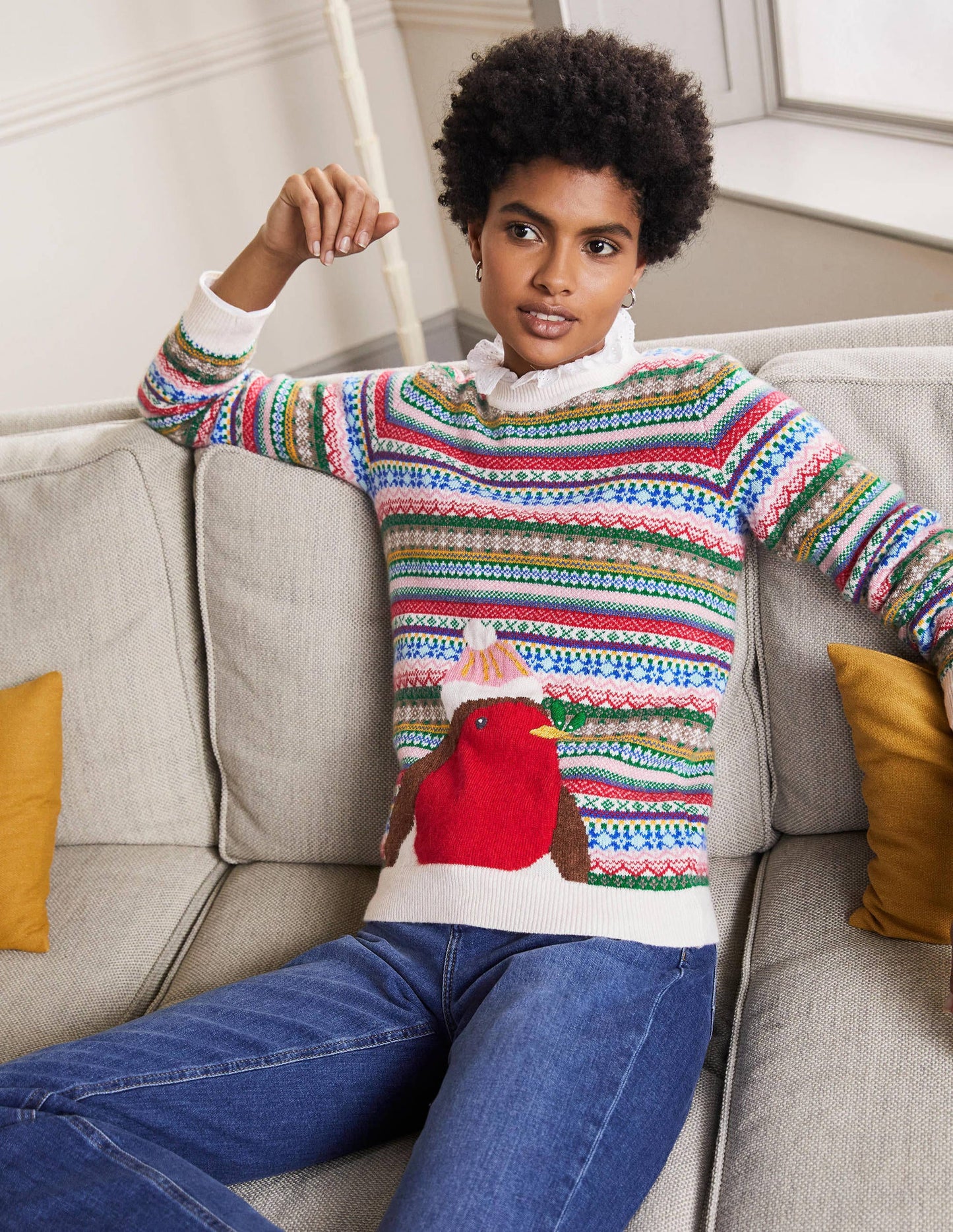 Weihnachtlicher Pullover-Bunt, Fair-Isle-Muster