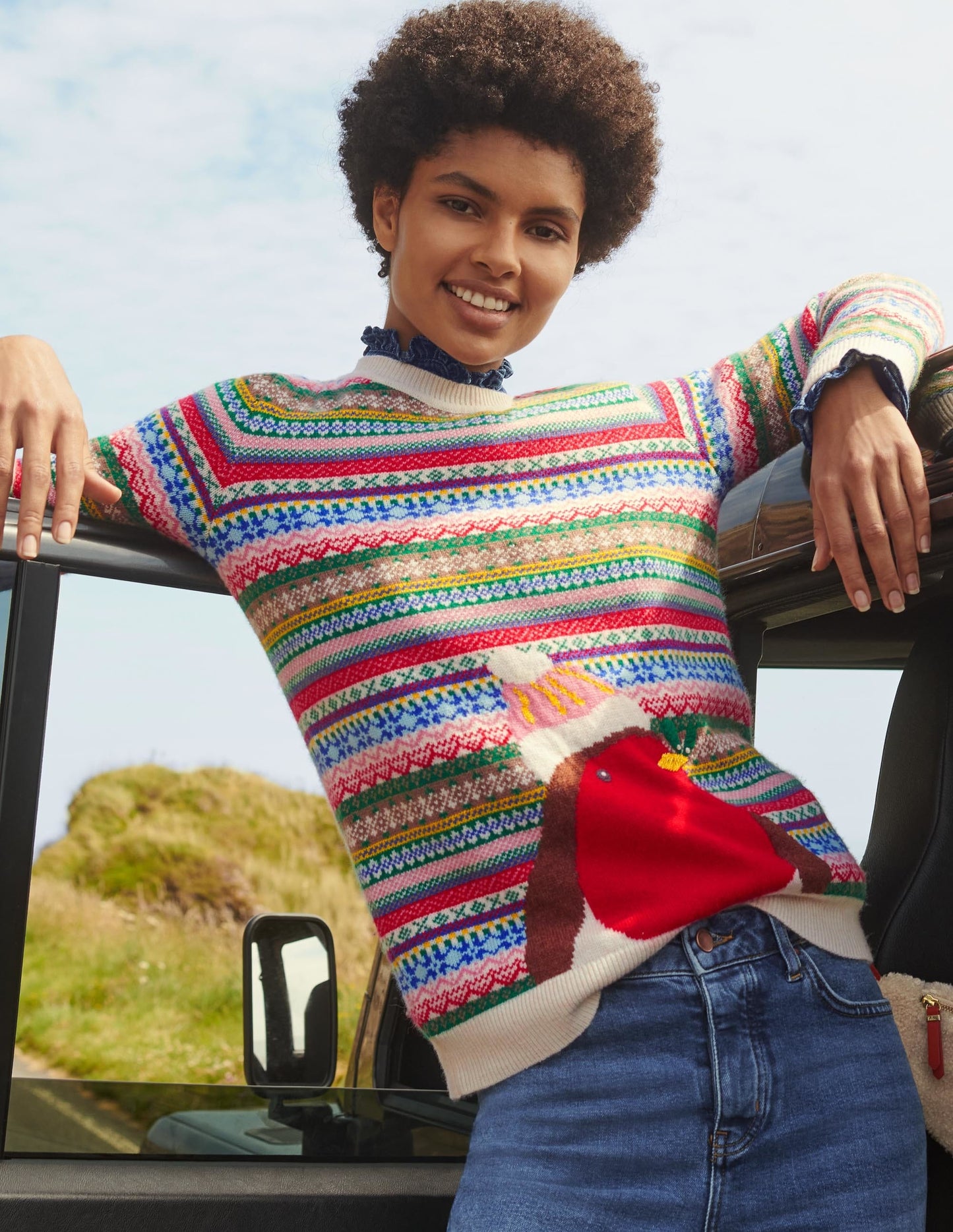 Weihnachtlicher Pullover-Bunt, Fair-Isle-Muster