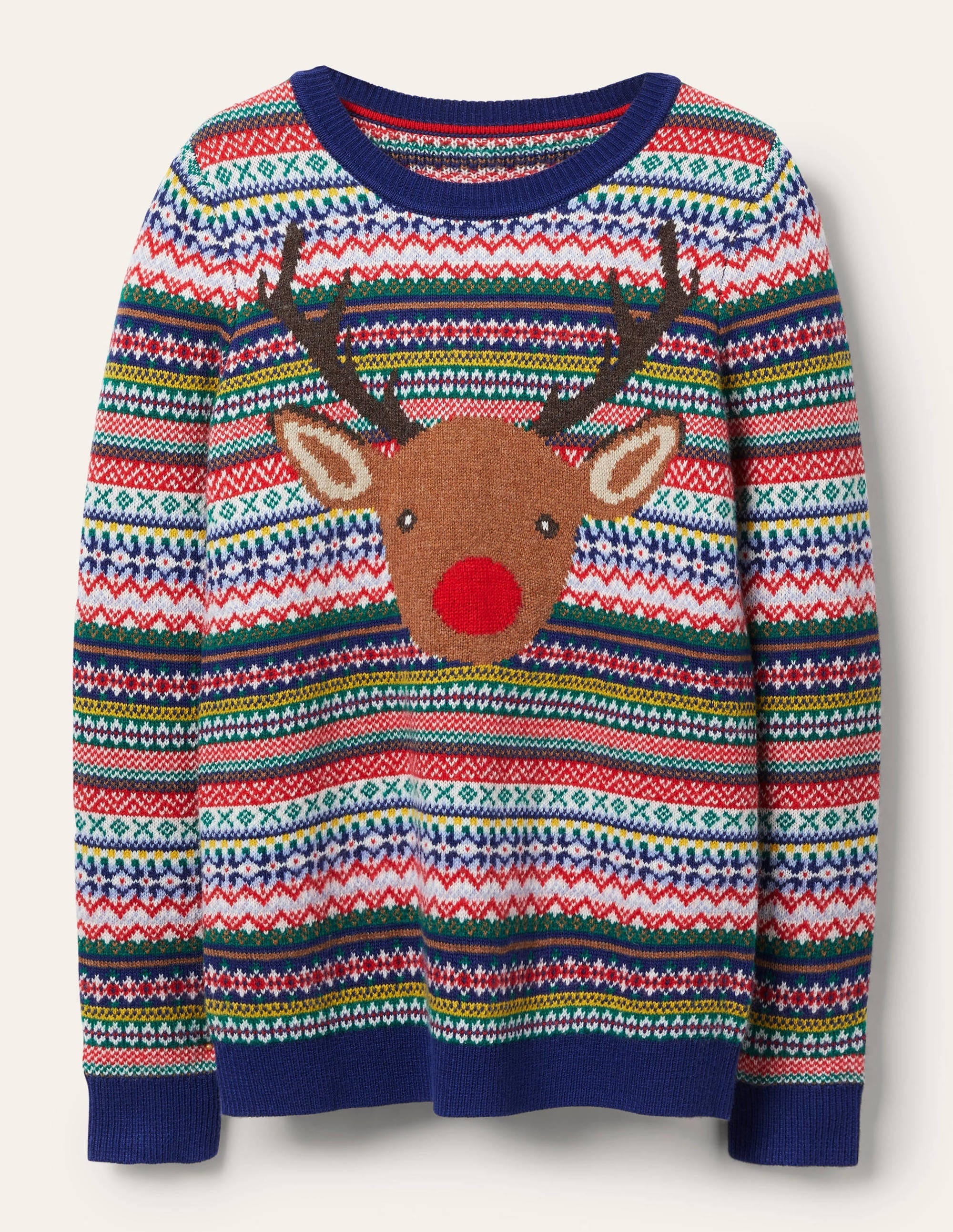Pull de Noël-Rudolph bleu marine multi - Image 5