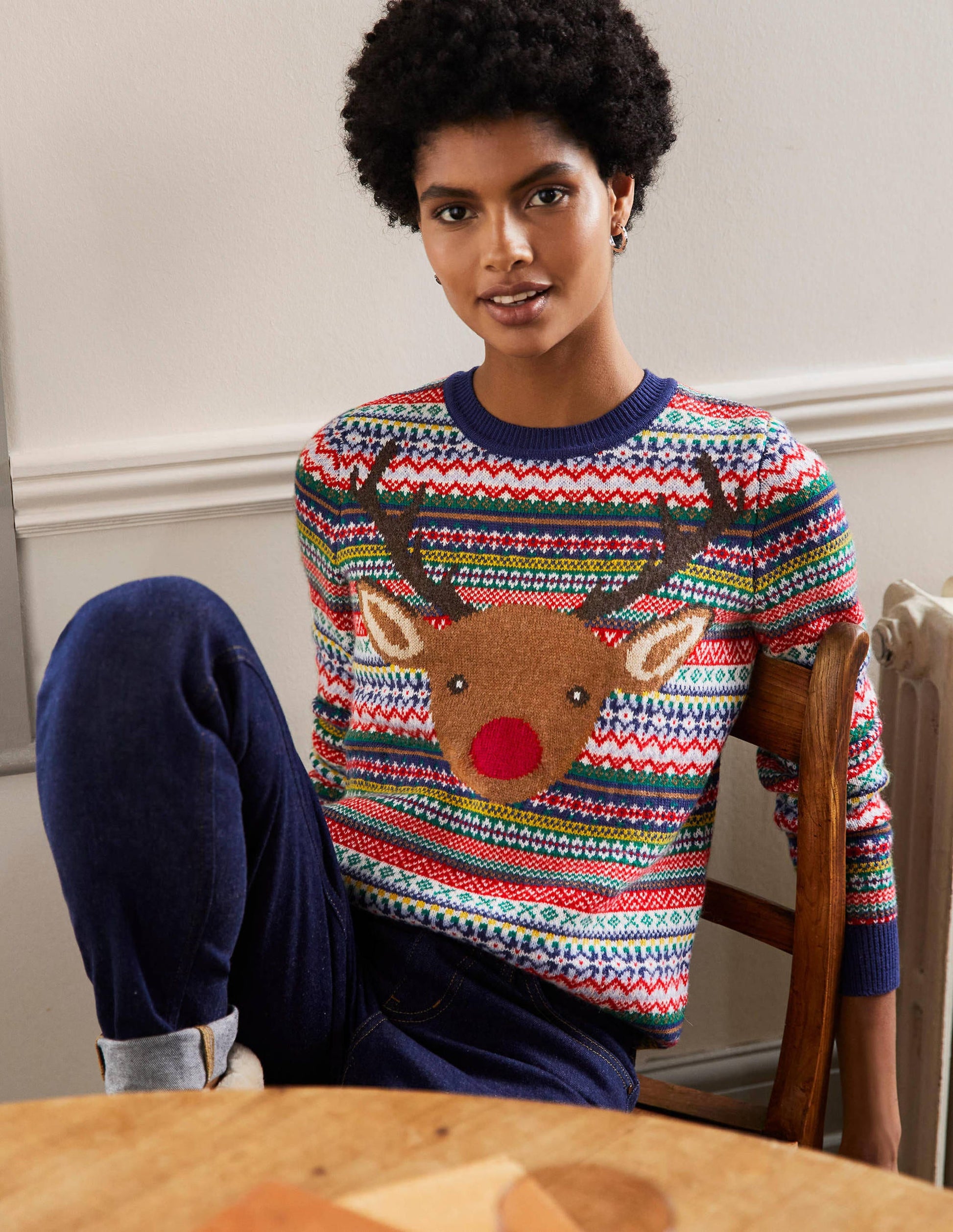 Pull de Noël-Rudolph bleu marine multi-1