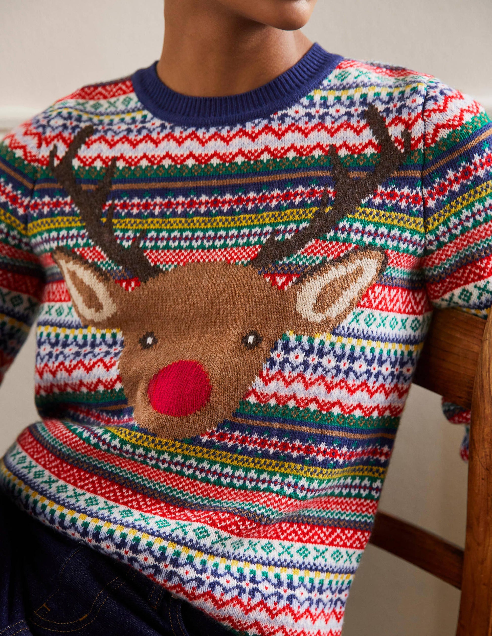 Pull de Noël-Rudolph bleu marine multi-2