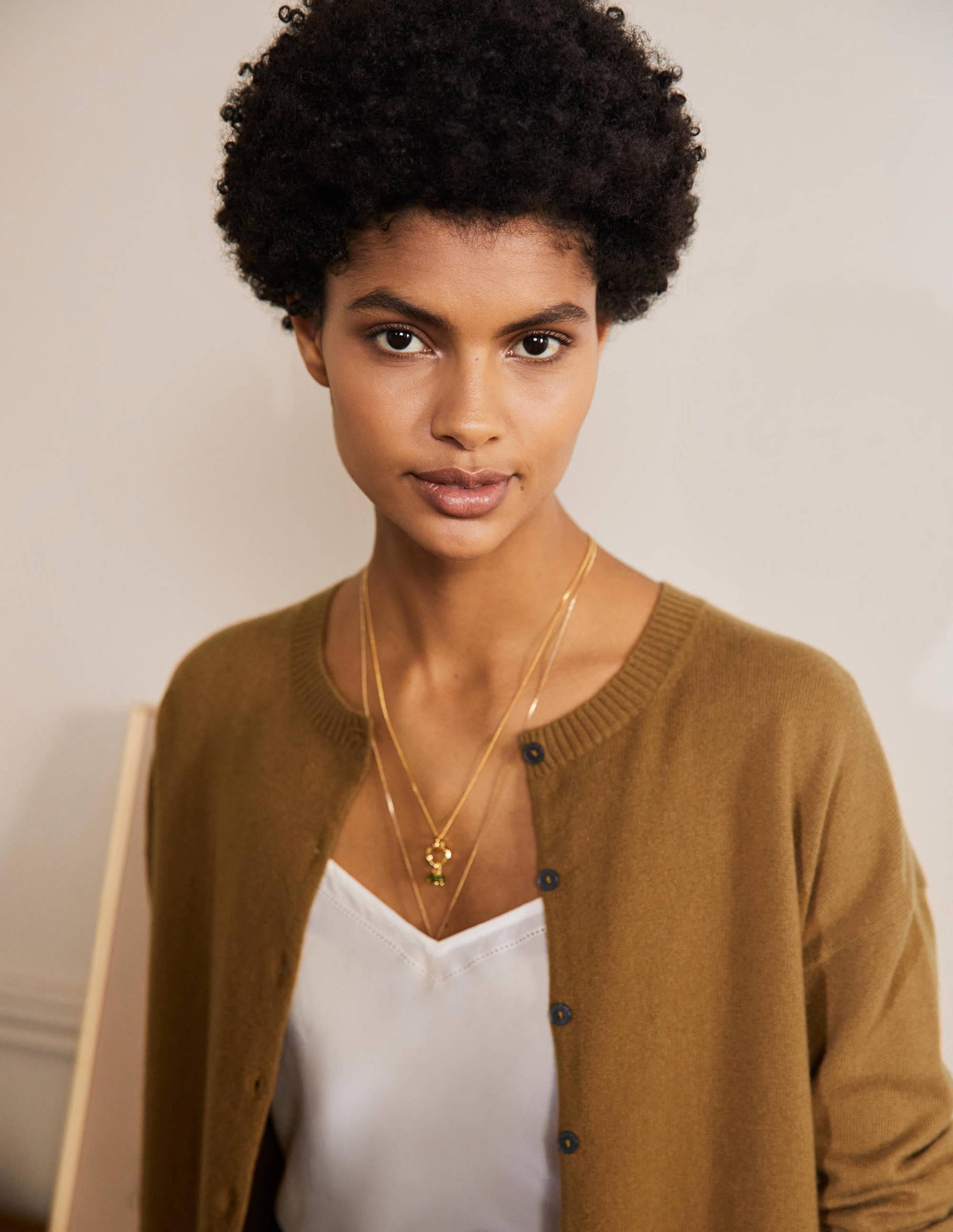Cashmere Cardigan-Moss Brown-2