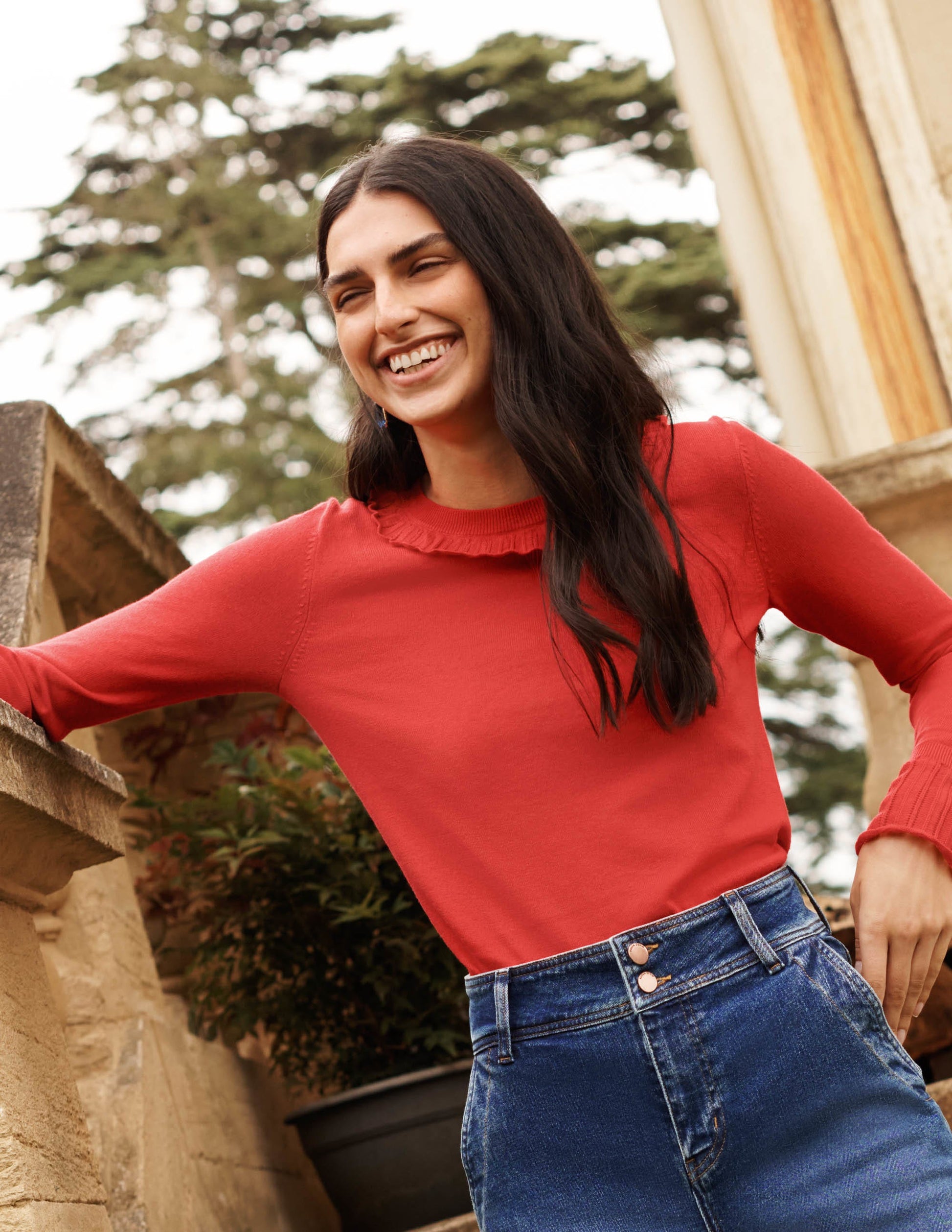 Aimee Pointelle-Pullover-Hellrot-6