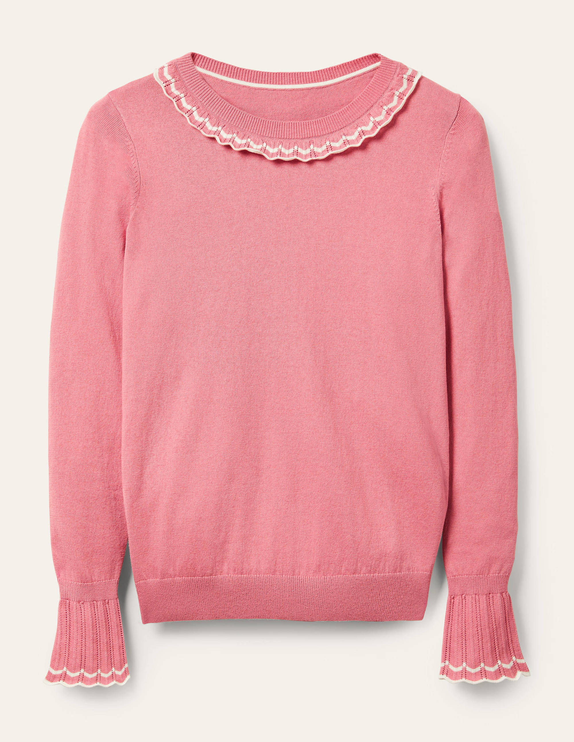 Pull Aimee en pointelle-Rose formica - Image 6