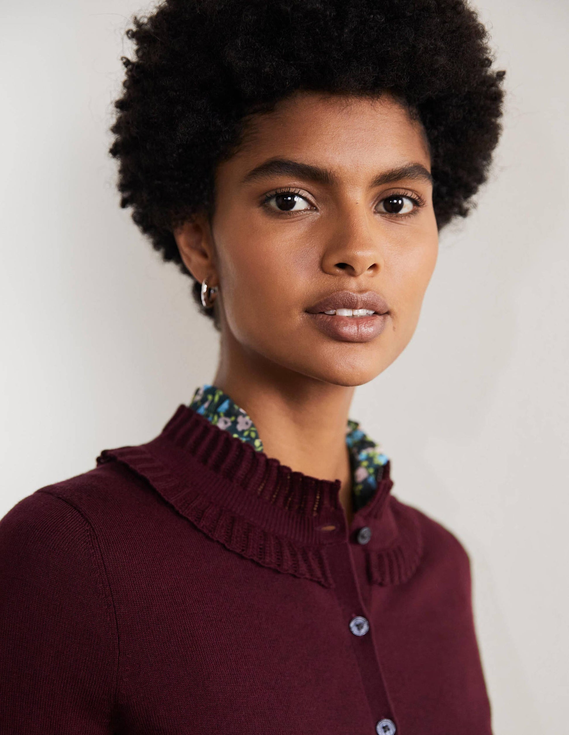 Frederica Pointelle-Cardigan-Dunkelviolett-2