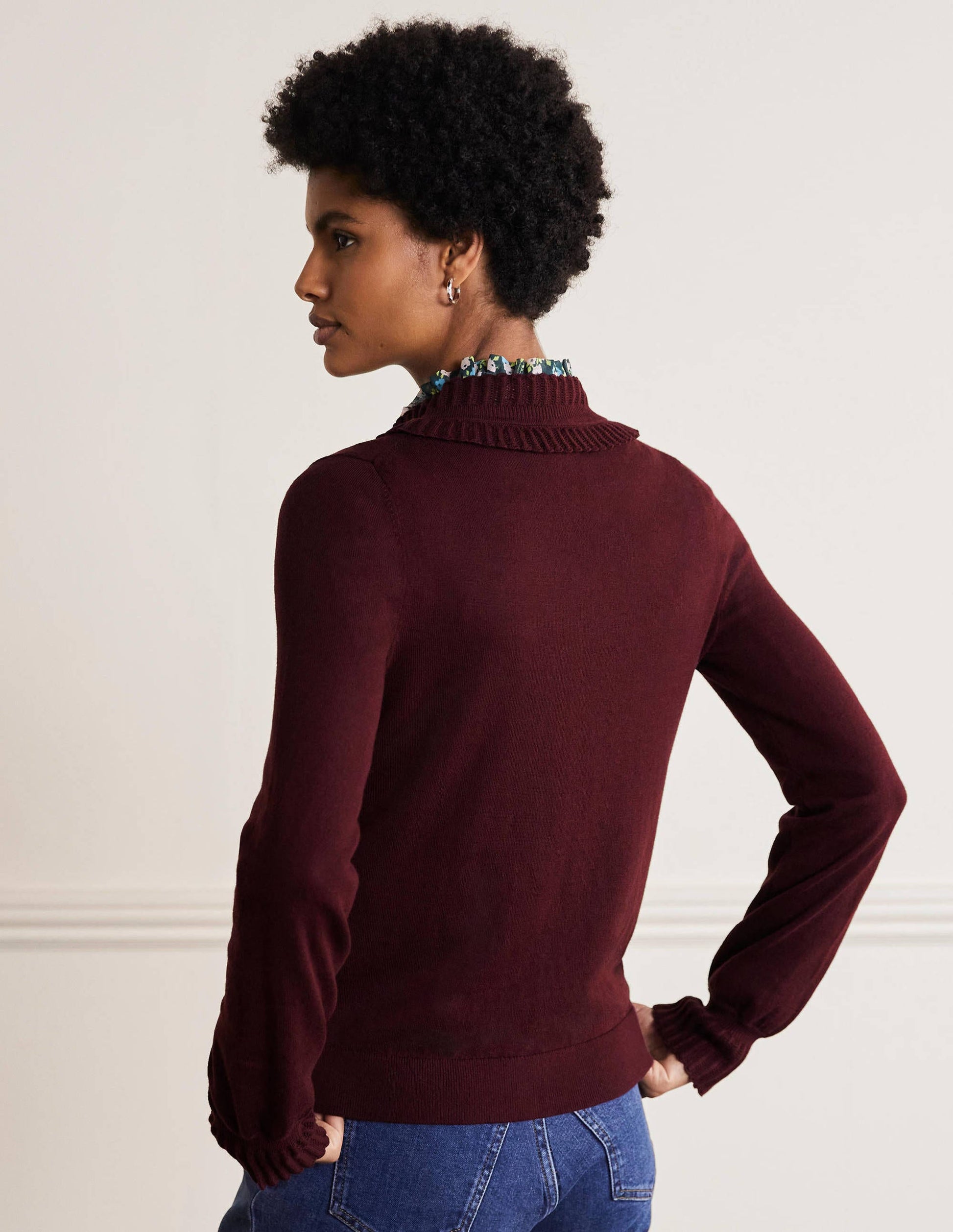 Frederica Pointelle-Cardigan-Dunkelviolett-3