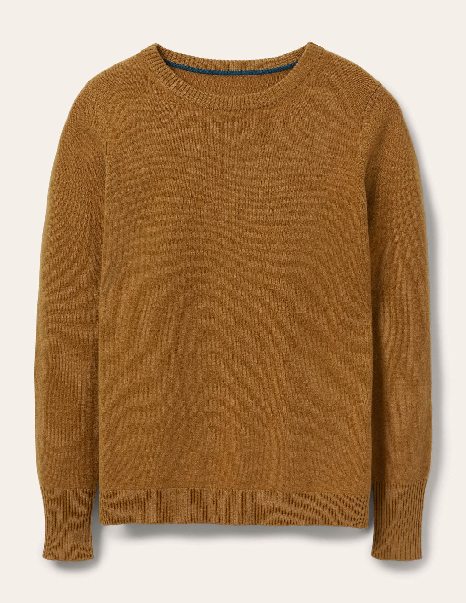 Cashmere Crew Neck Jumper-Moss Brown-5