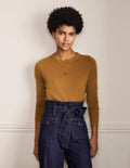 Cashmere Crew Neck Jumper-Moss Brown