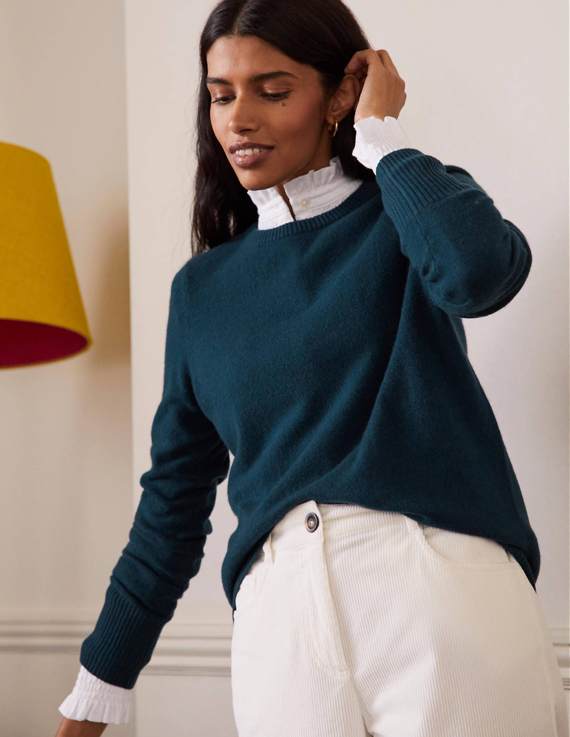Kaschmirpullover mit Rundhalsausschnitt-Jadegrün - Image 1