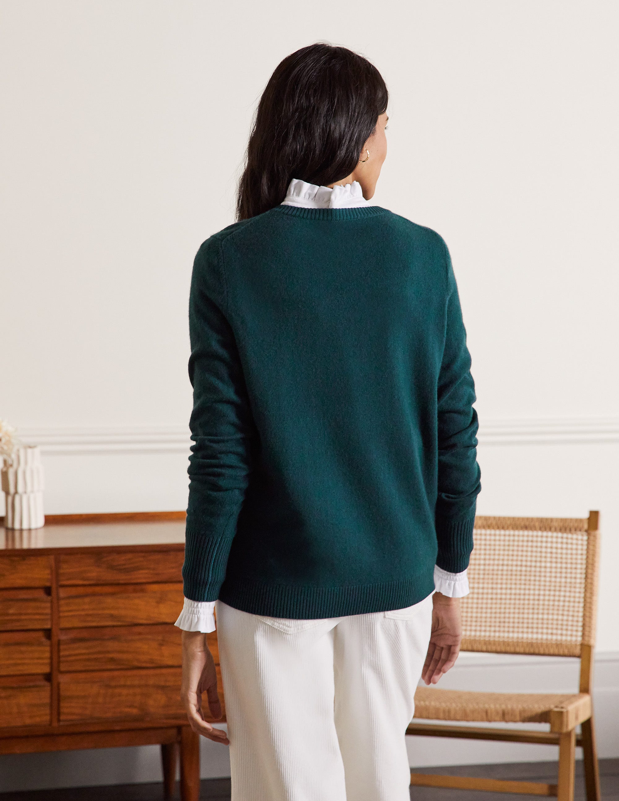 Kaschmirpullover mit Rundhalsausschnitt-Jadegrün - Image 3