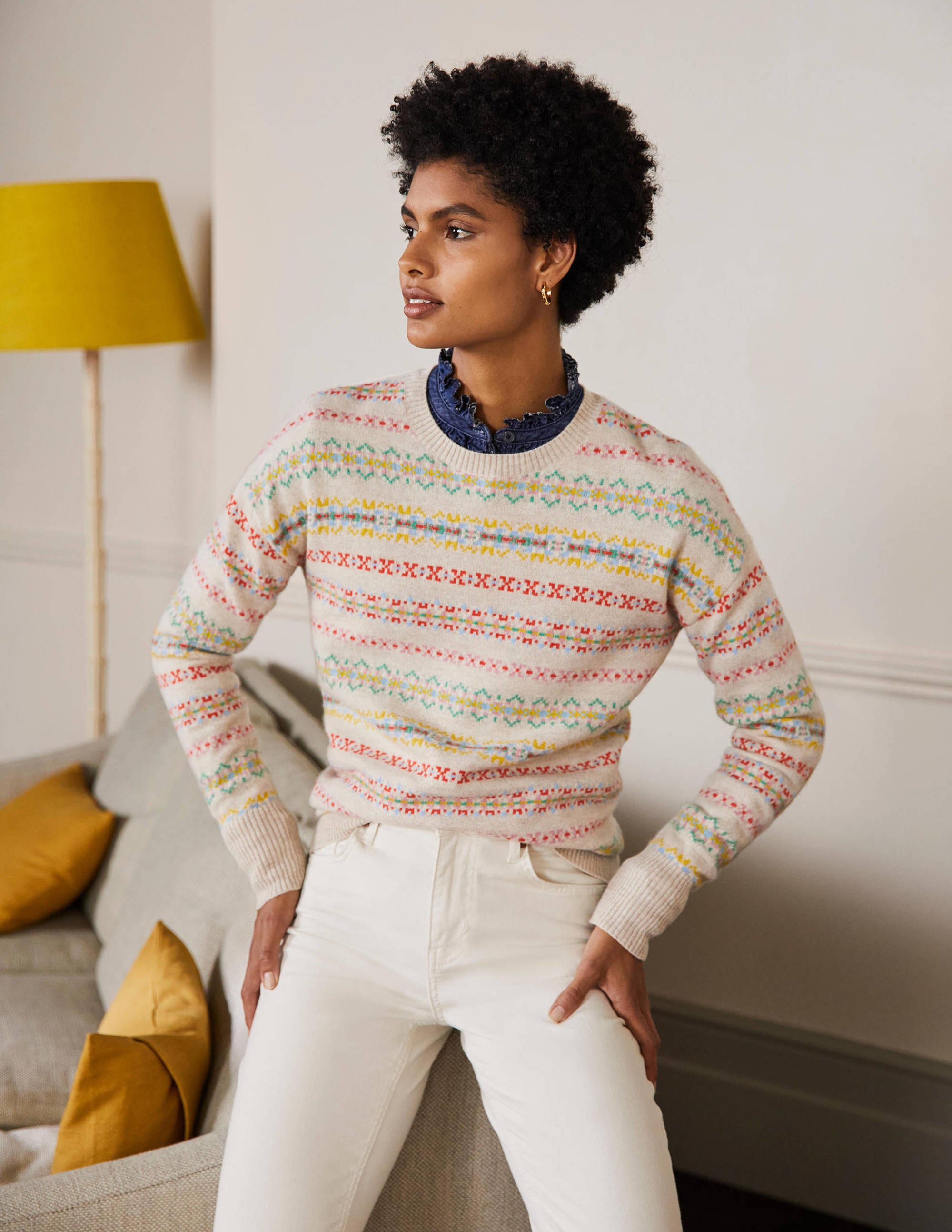 Pull Margot en cachemire-Grès, motif jacquard - Image 1