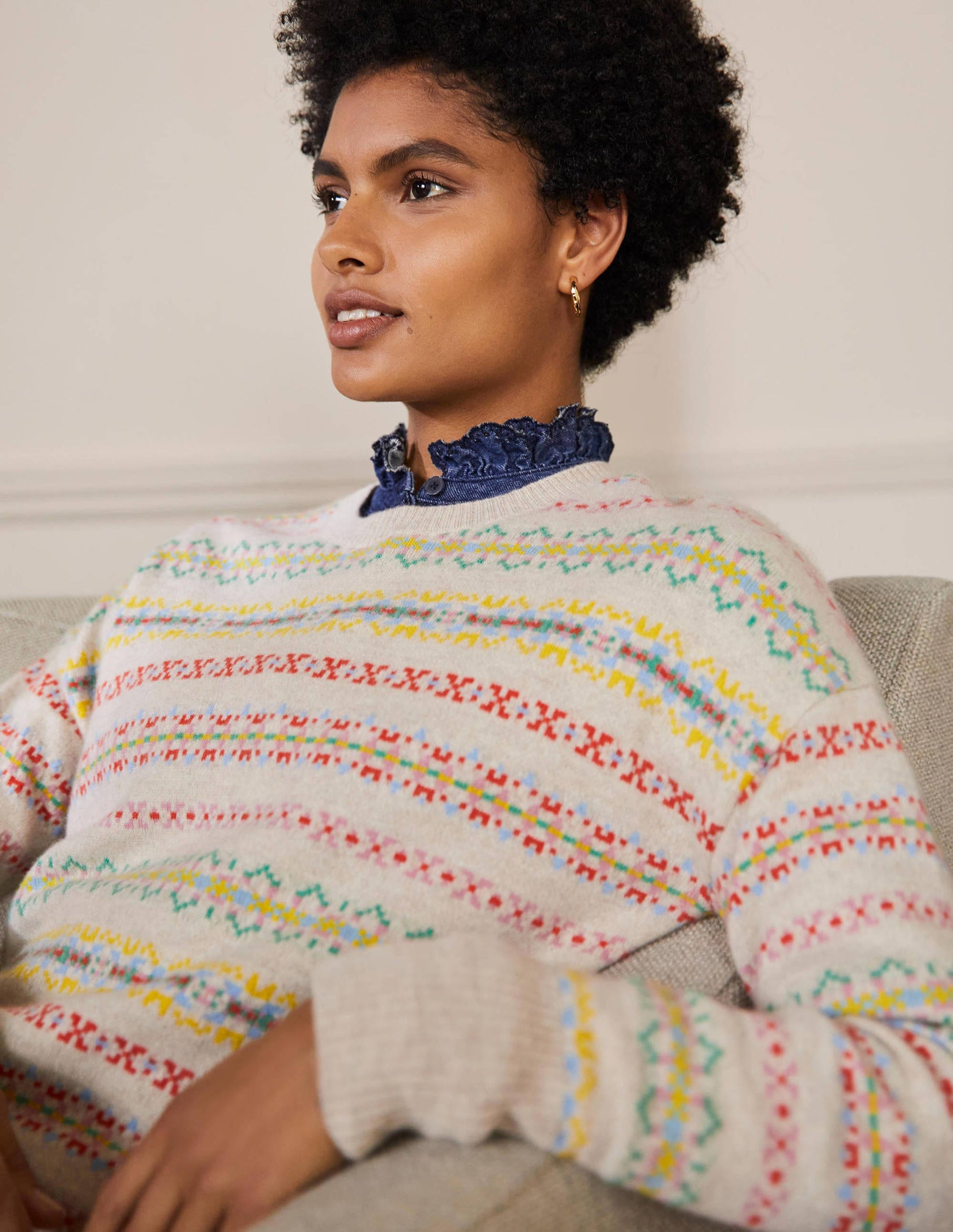 Pull Margot en cachemire-Grès, motif jacquard-2