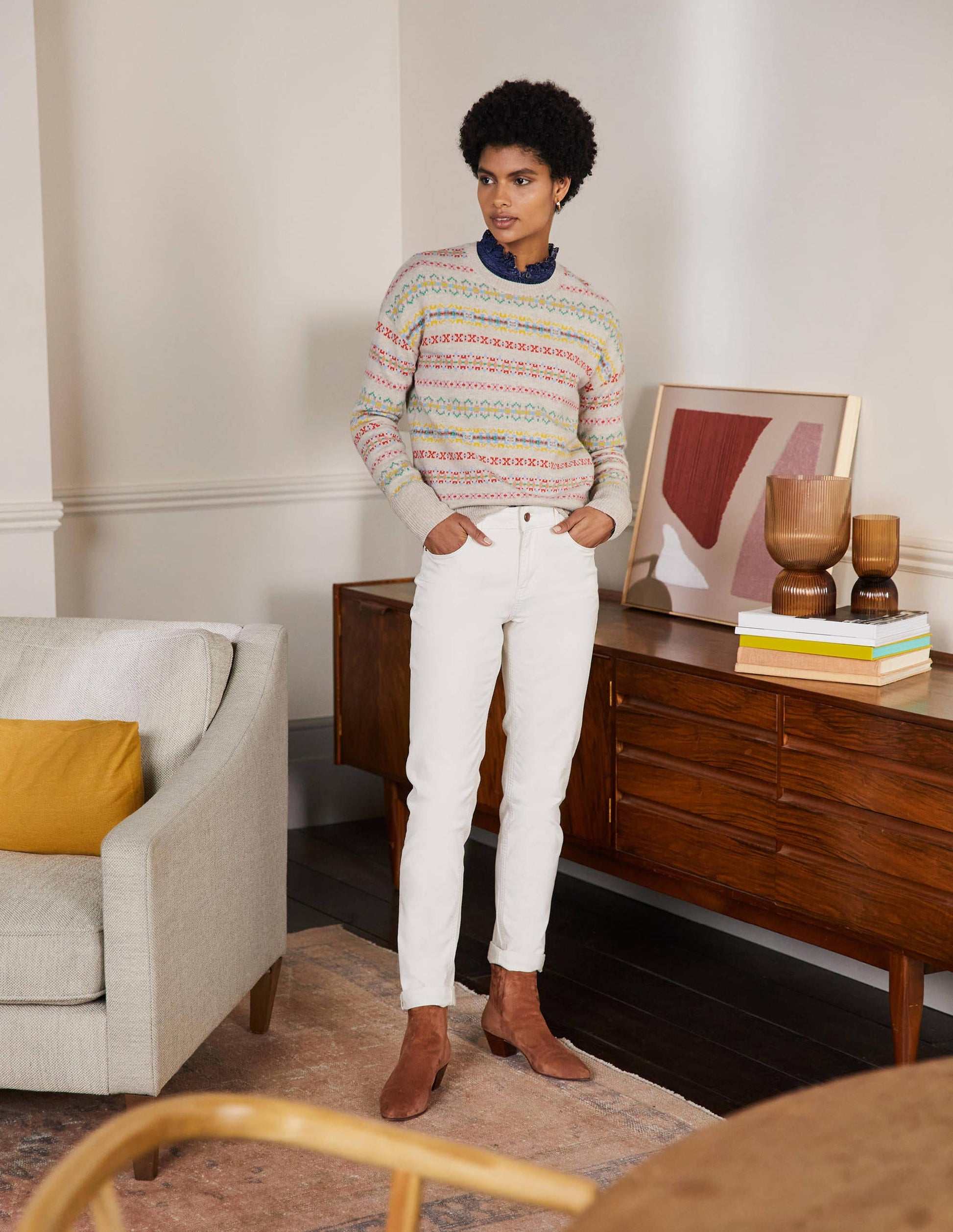 Pull Margot en cachemire-Grès, motif jacquard-4