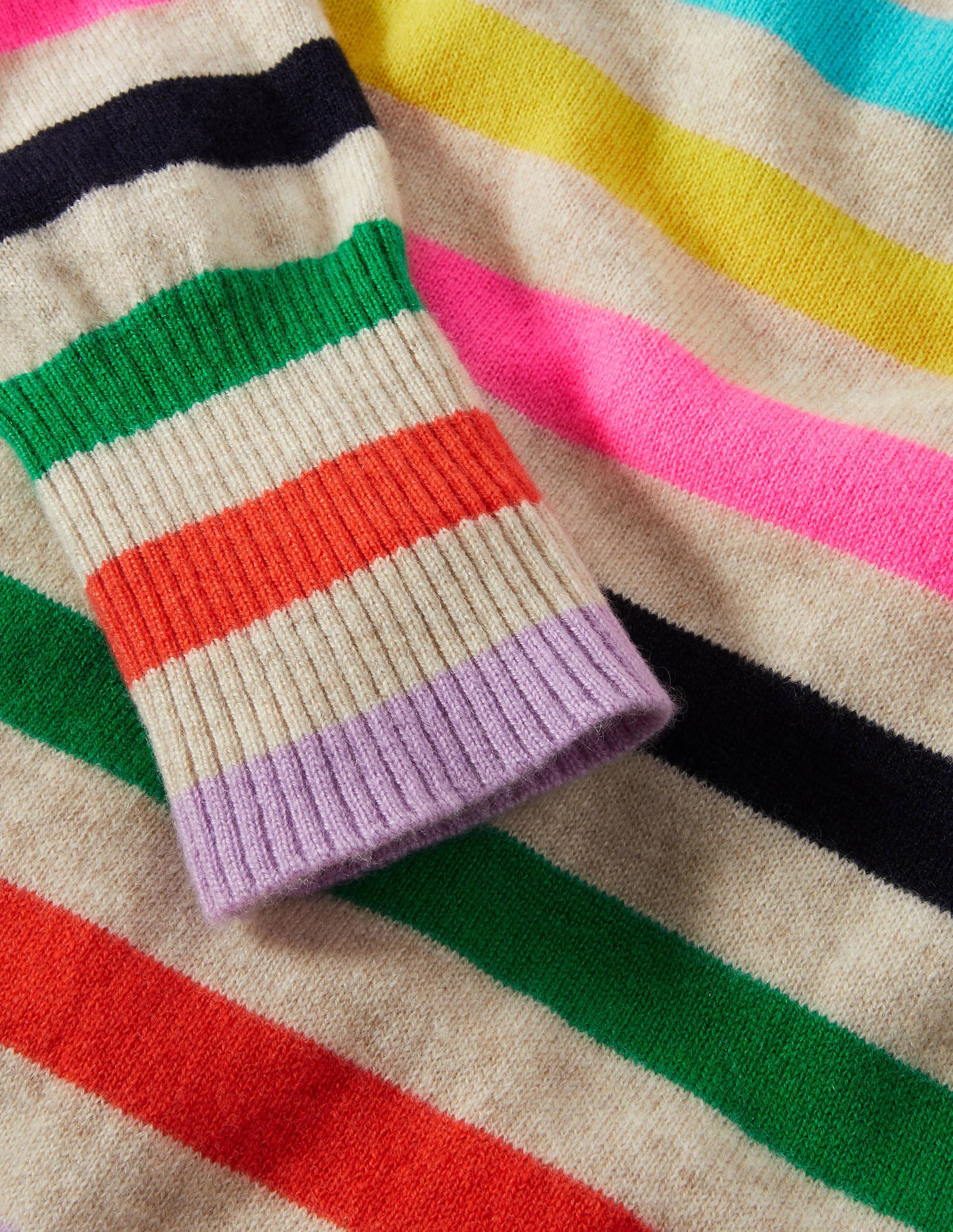 Pull Margot en cachemire-Rayé prisme - Image 6