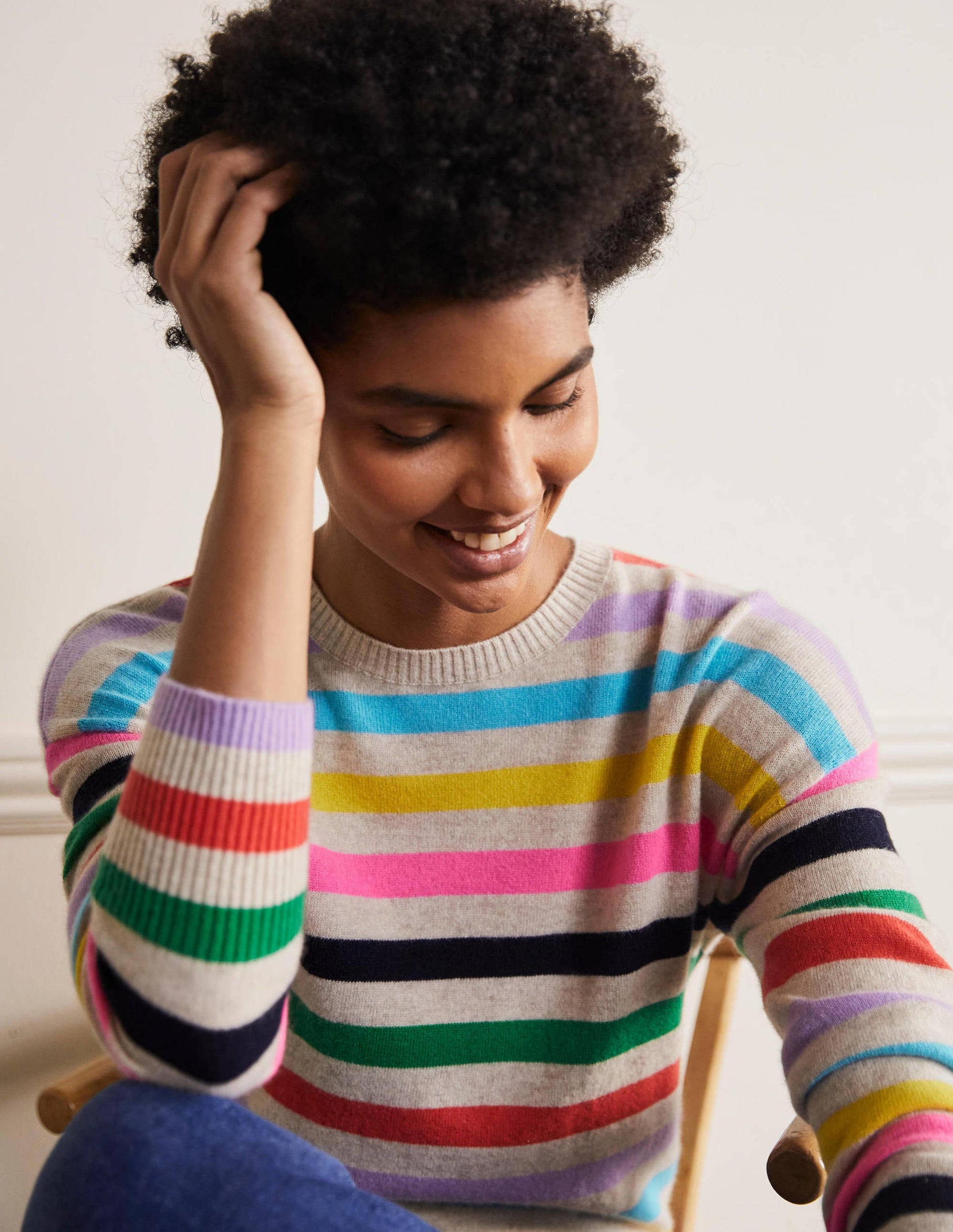Pull Margot en cachemire-Rayé prisme-2