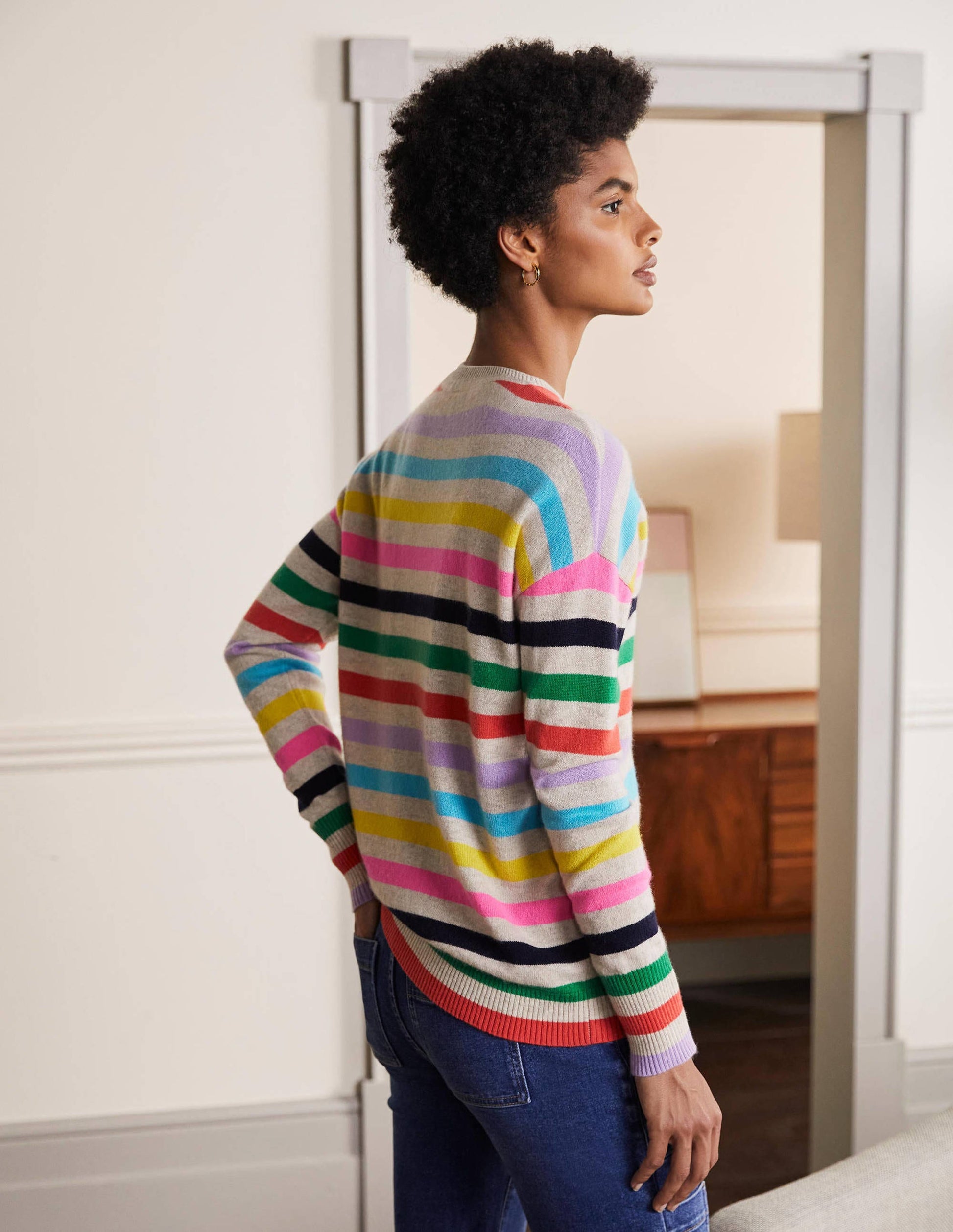Pull Margot en cachemire-Rayé prisme-3