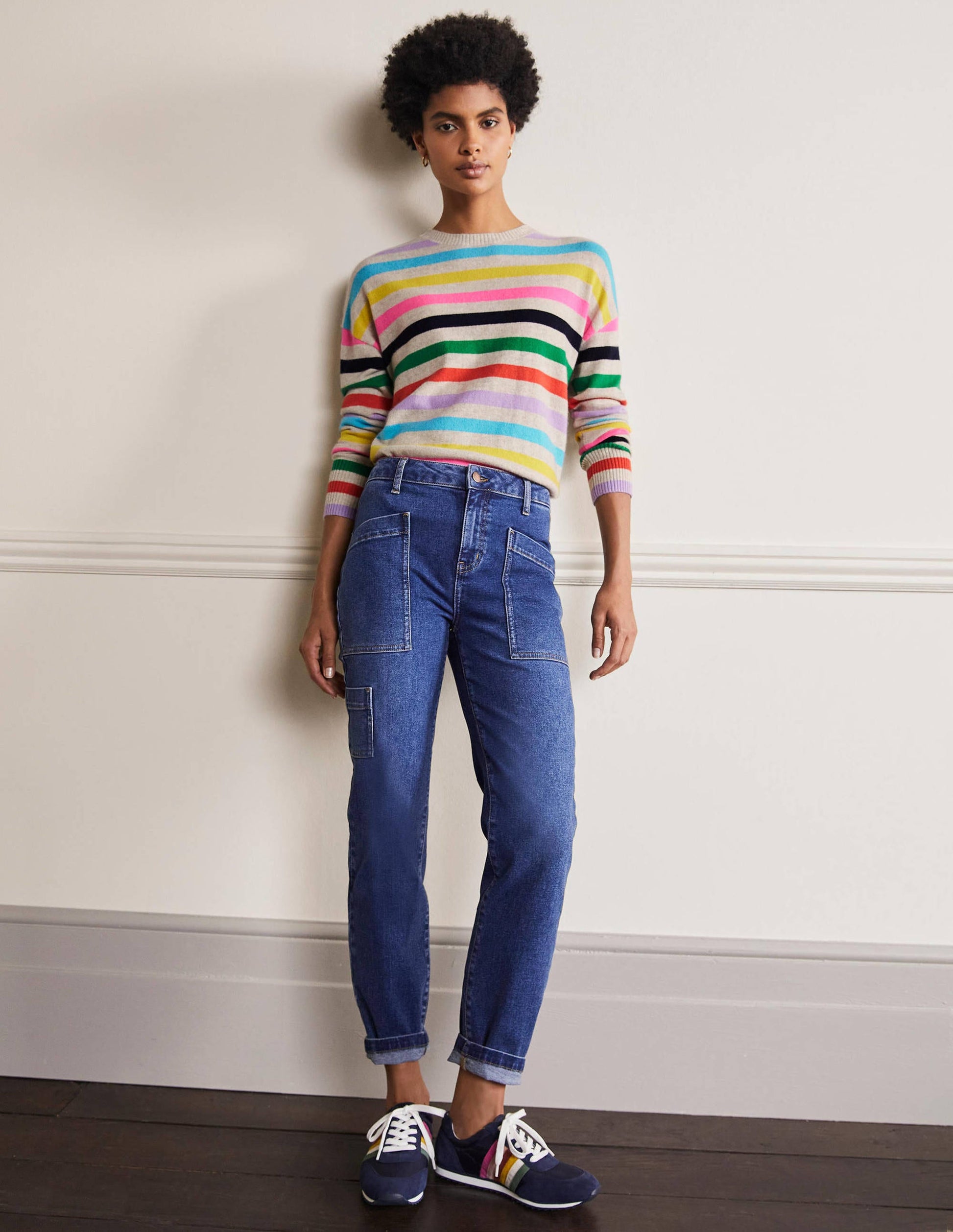 Pull Margot en cachemire-Rayé prisme-4