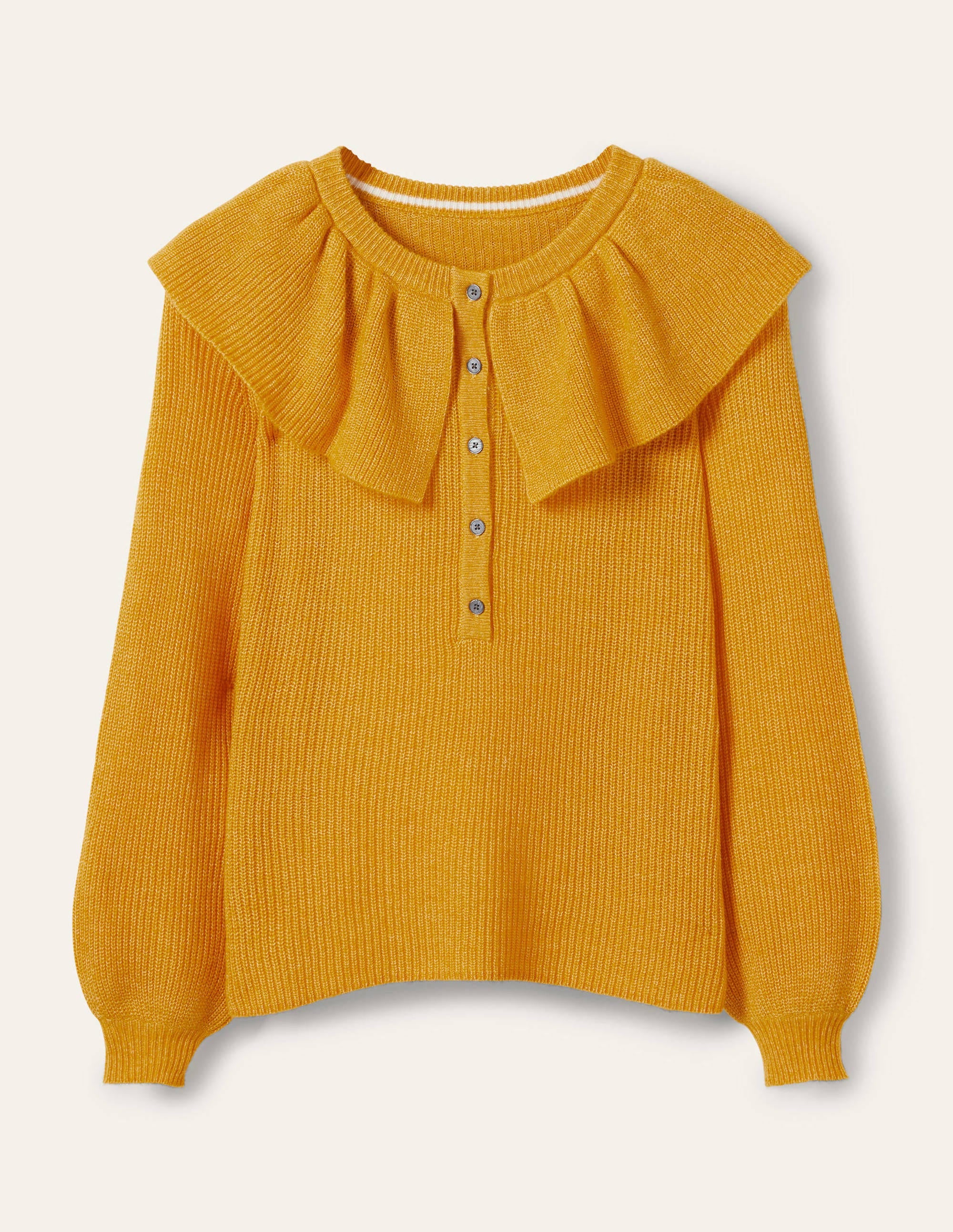 Pull duveteux à col volanté-Soleil toscan - Image 6