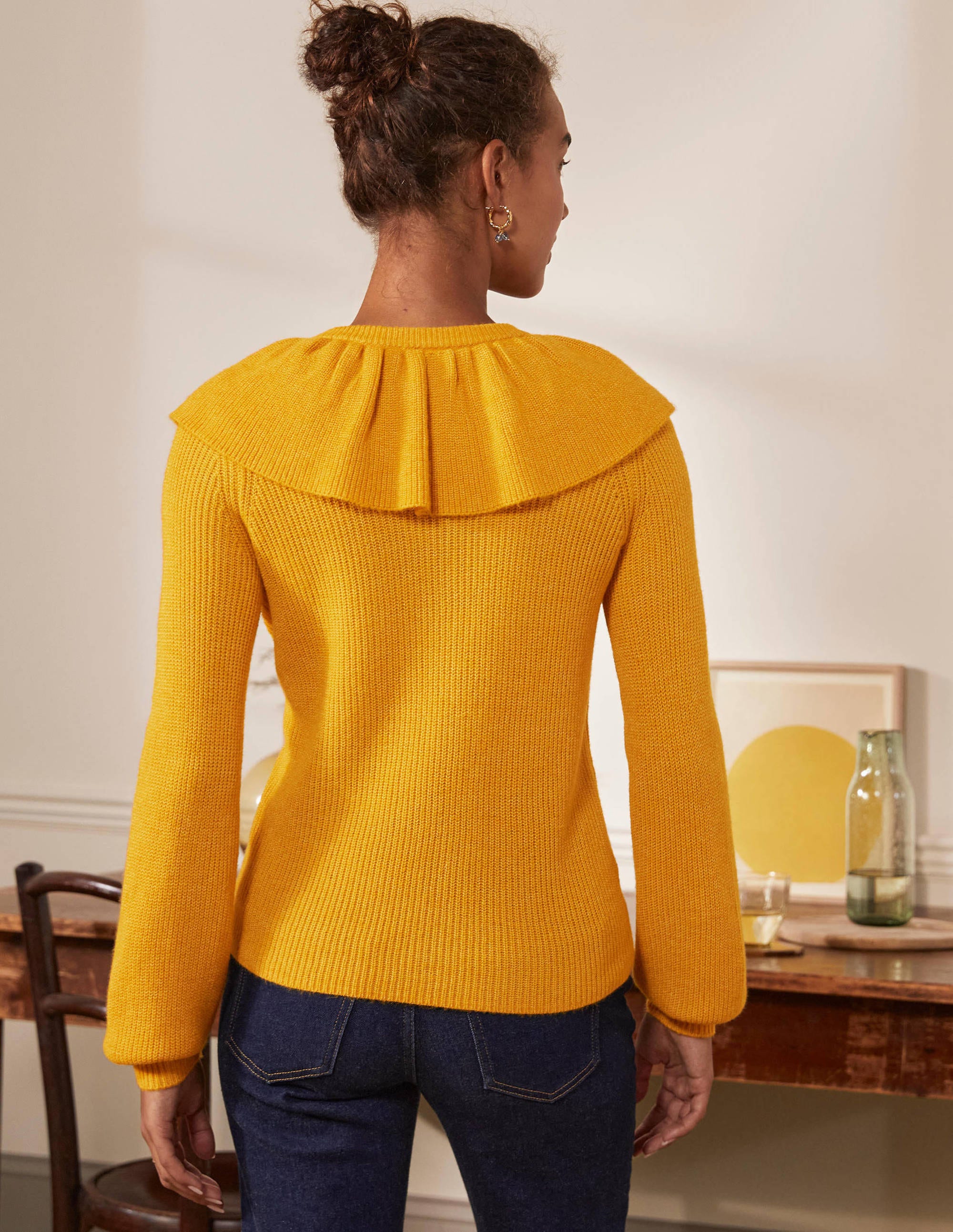 Pull duveteux à col volanté-Soleil toscan - Image 3