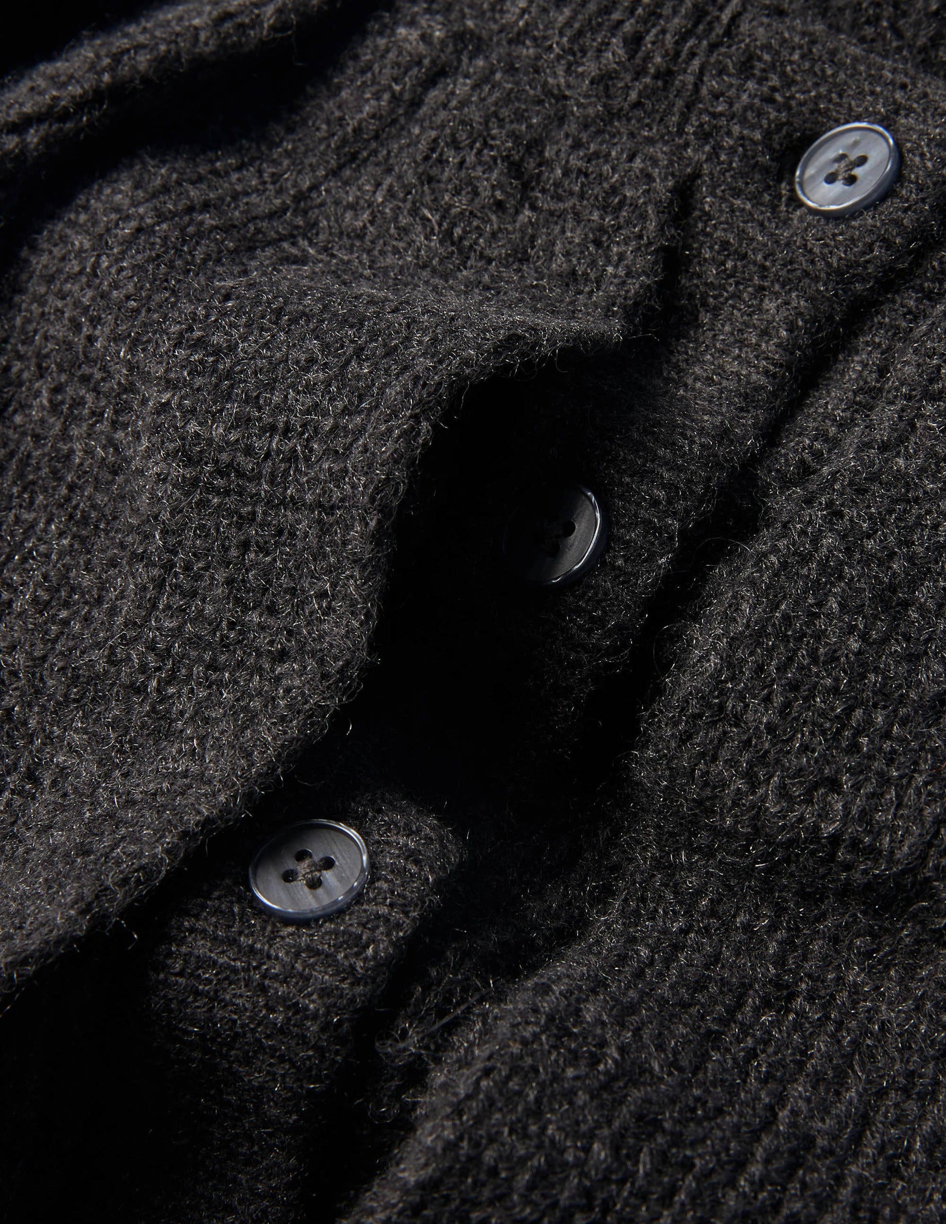 Flauschiger Pullover mit Rüschenkragen-Anthrazit Melange-6